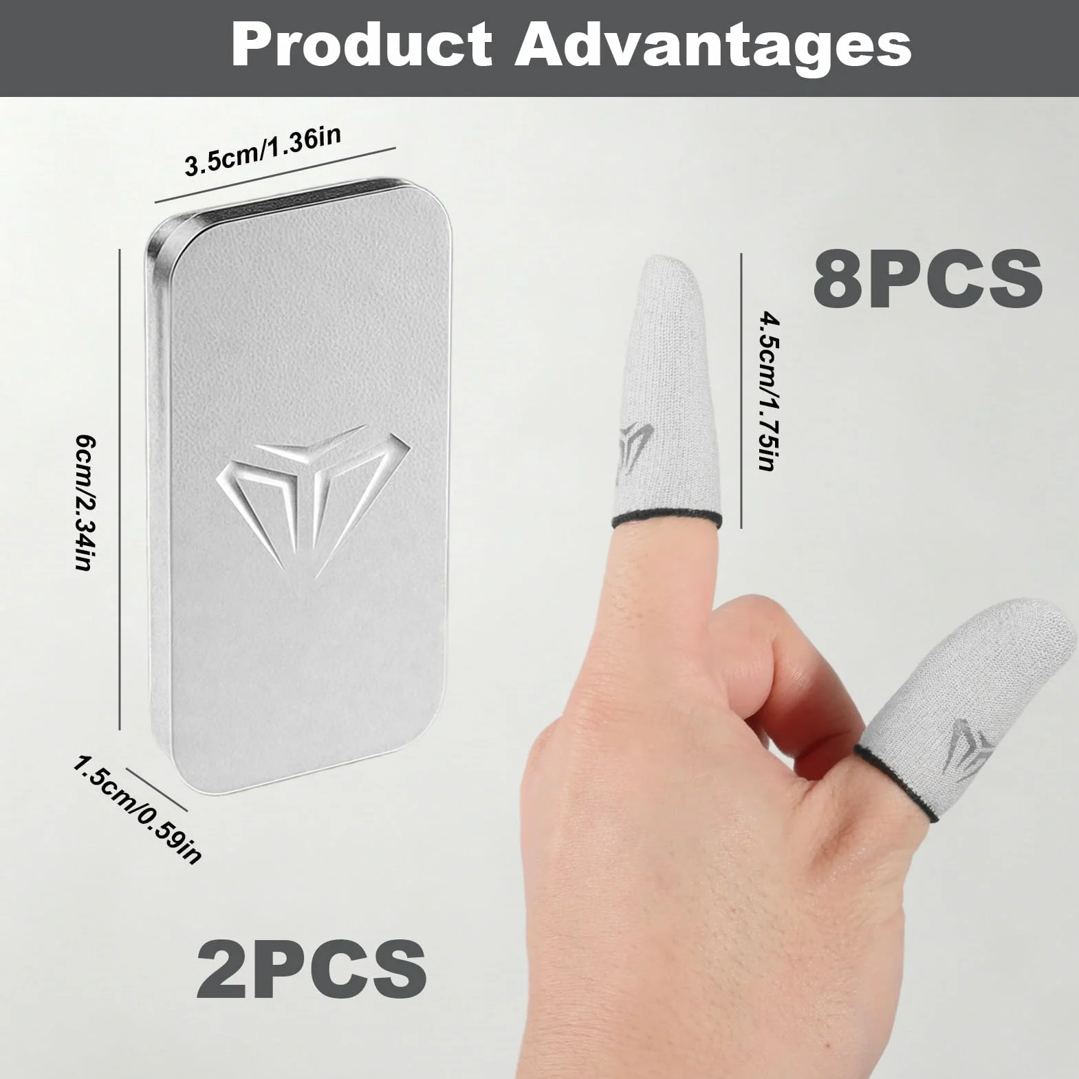 Gaming Finger Sleeves 8 Pièces, Protege Doigt pour Gaming Respirant et Anti-Transpiration pour Écran Tactile Protège-Doigts Haute Sensibilité pour PUBG/Out Mobile Gaming sur Android et iOS