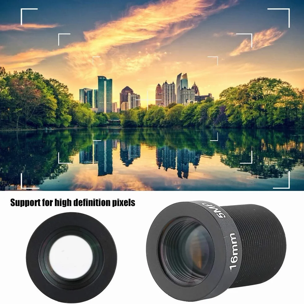 Objectif Caméra 16mm F/2.0 5MP HD Lentille M12 Ultra Grand Angle CCTV Surveillance
