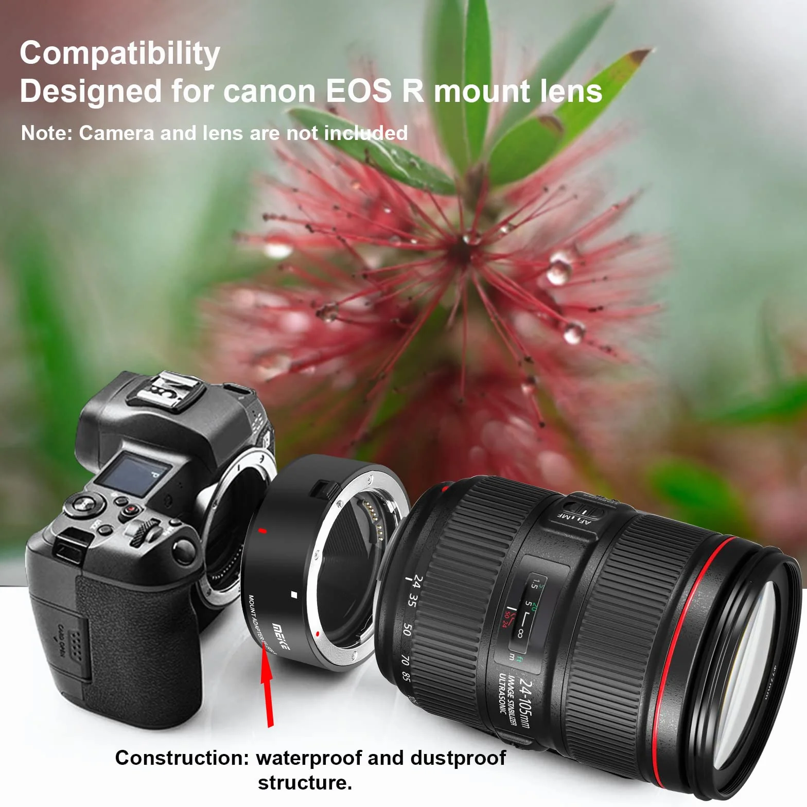 Meike MK-EFTR Adaptateur de Montage Canon EF-EOS R – Support Full Frame et Auto Focus