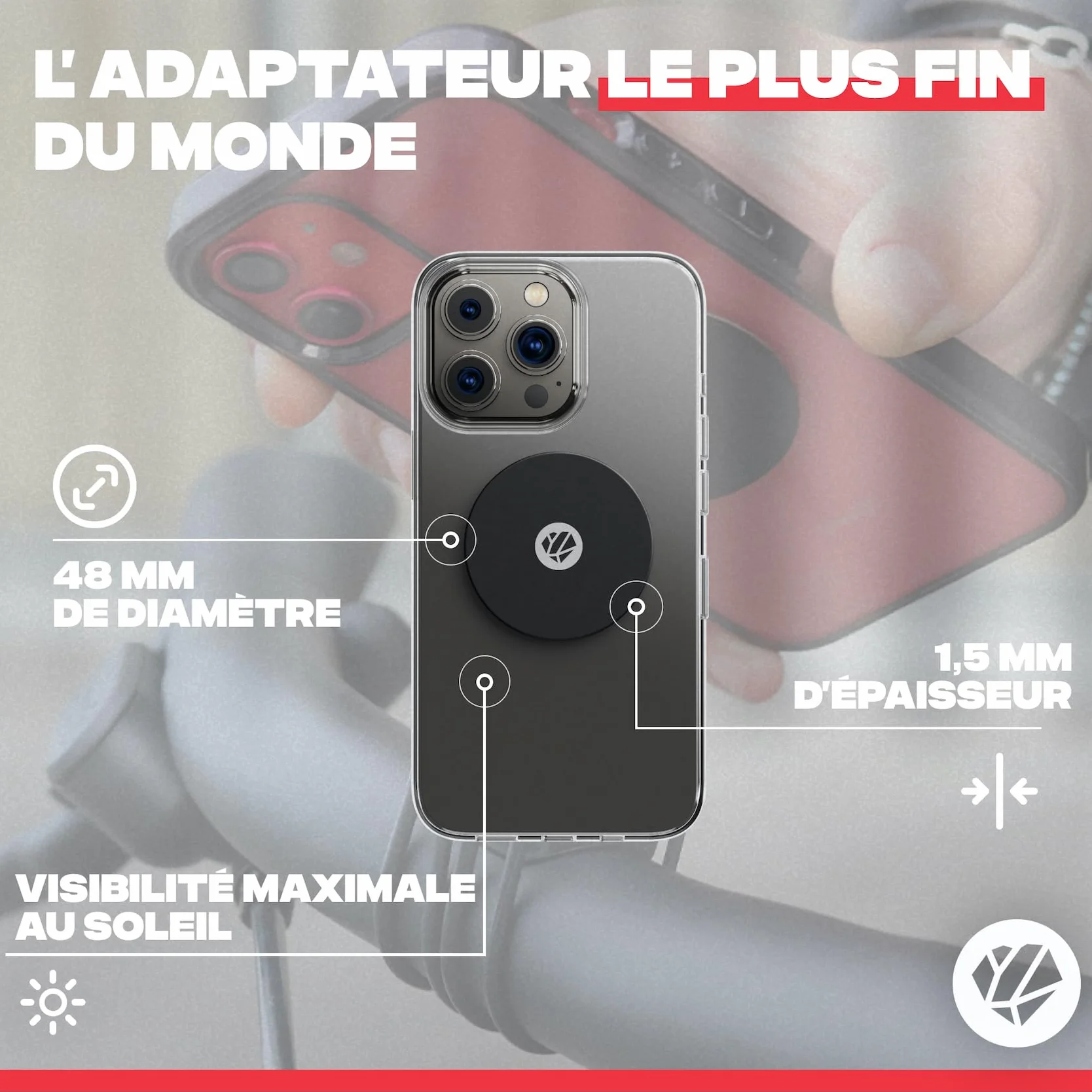 Shapeheart Plaque Métal Adhésive Universelle 1,5 mm Compatible Vélo Moto Voiture Anti-Reflet