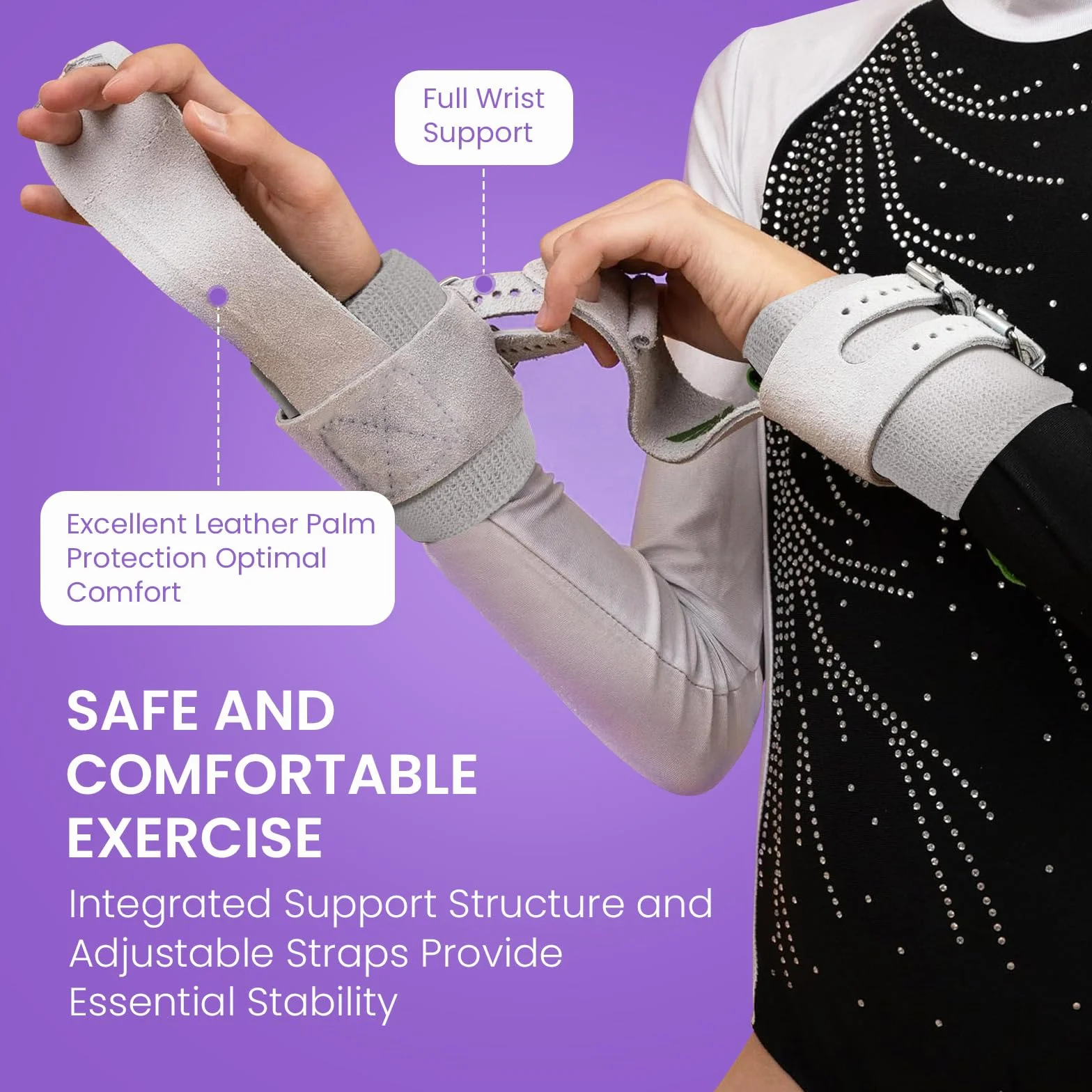 FINGER TEN Poignées de gymnastique en cuir à double boucle pour barres filles femmes avec bracelets support poignet entraînement haltérophilie