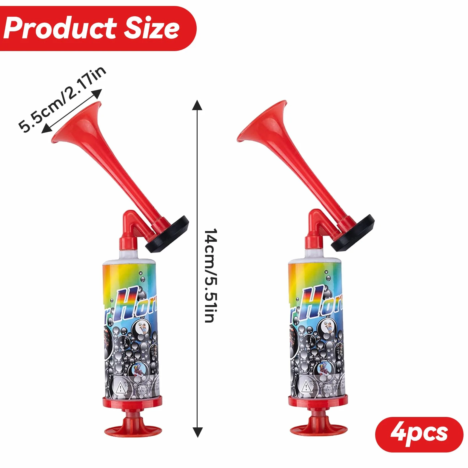 Airhorn Handheld Tröte Horn Laut Hupe Wiederverwendbare Fanfare Druckluft Tröten Anfeuern Fußball Partys