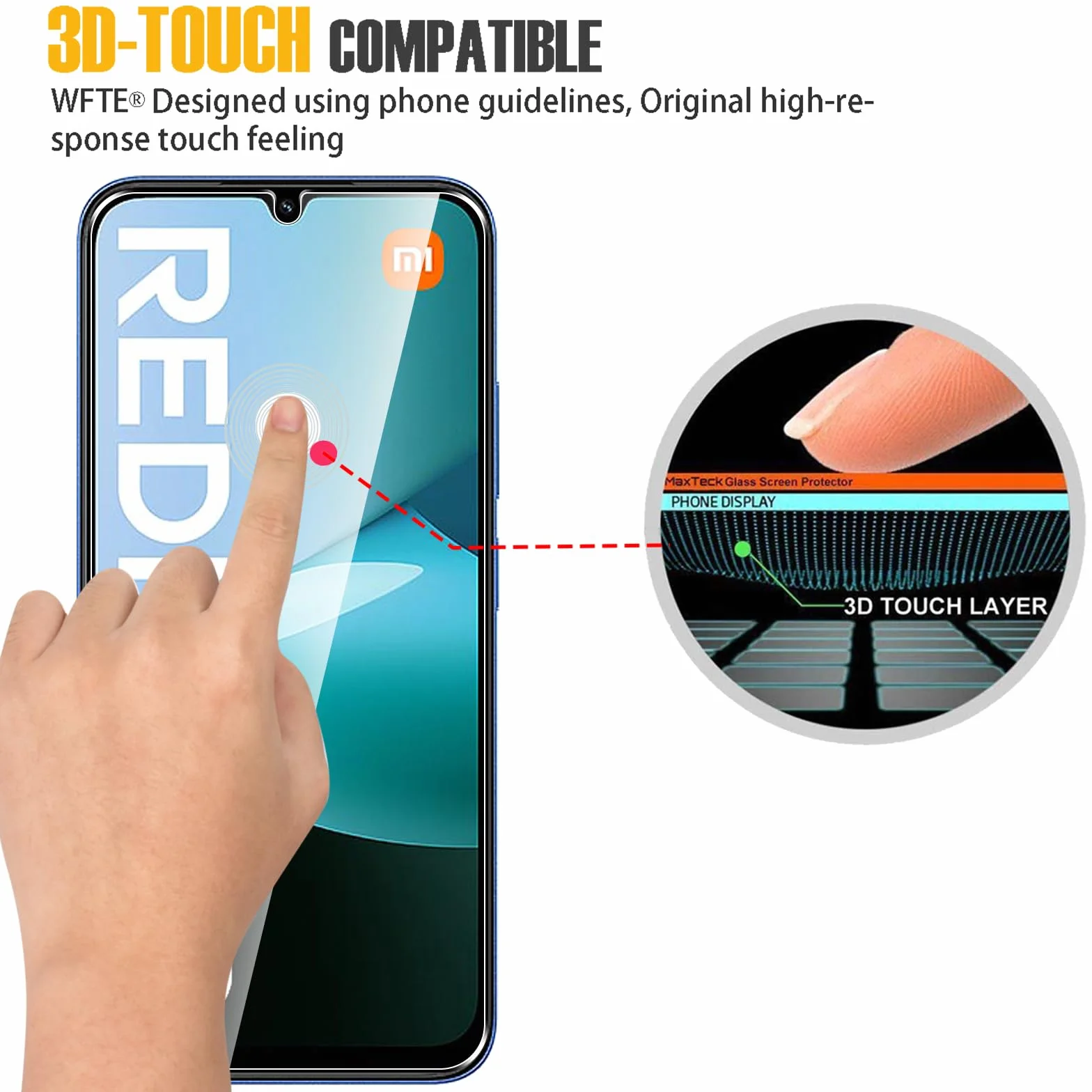WFTE [Lot de 2 Verre Trempé pour Xiaomi Redmi 15C 4G/5G/Xiaomi Poco C85, 0,26mm Film de Protection D'écran avec Haute Transparence à 99%, Anti-Trace Protecteur avec Dureté 9H Glass pour Redmi 15C