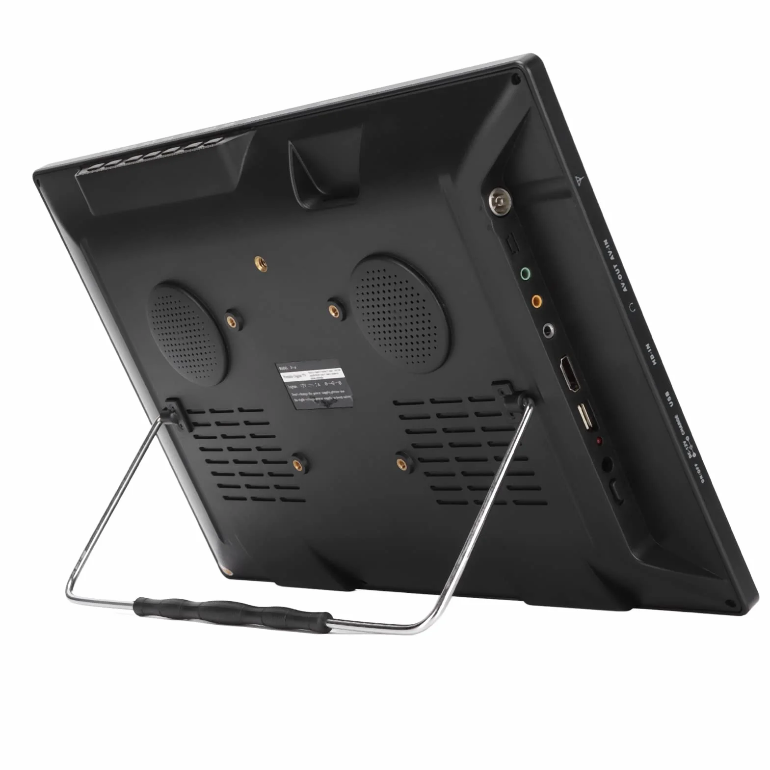Téléviseur numérique portable 16 pouces, écran TFT HD 1080p, téléviseur LED TNT, signal rechargeable, moniteur de télévision numérique sans délai avec HDMI, USB, support TV pour voyage en voiture