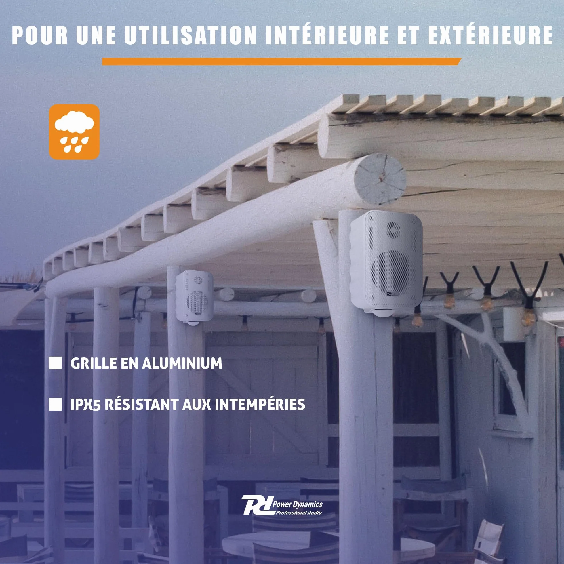 Power Dynamics BGO30 Enceintes Passives 2 Voies 60W Blanc Paire 3 Pouces