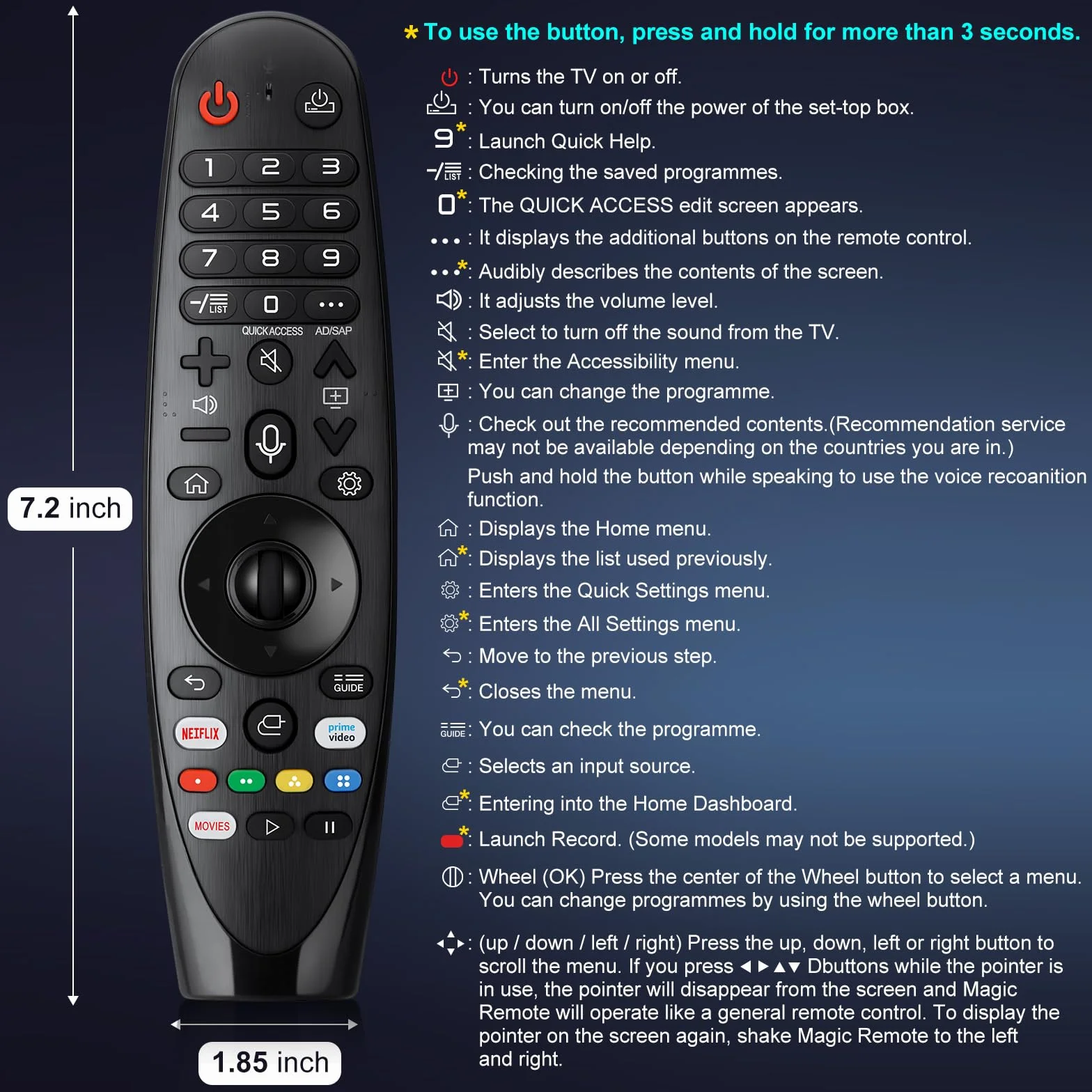 Télécommande-Universelle-pour-LG-Smart-TV, télécommande-Magique-pour-LG Nanocell UHD LED LCD HD Smart TV