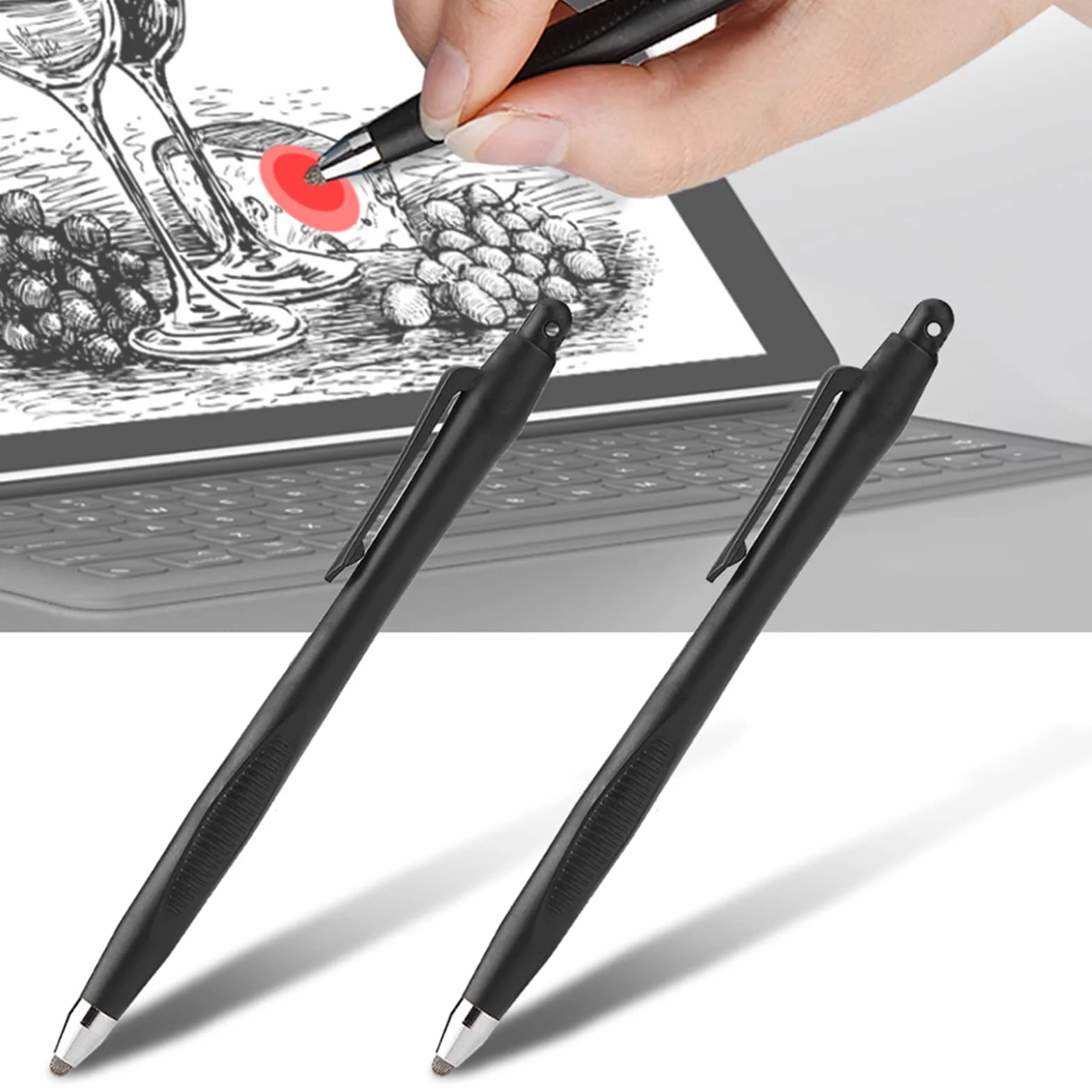 Stylet pour Écran Tactile Résistif 2 Pcs Stylet Résistif avec Cordon Rétractable pour Tablette de Téléphone PC, 12.6cm