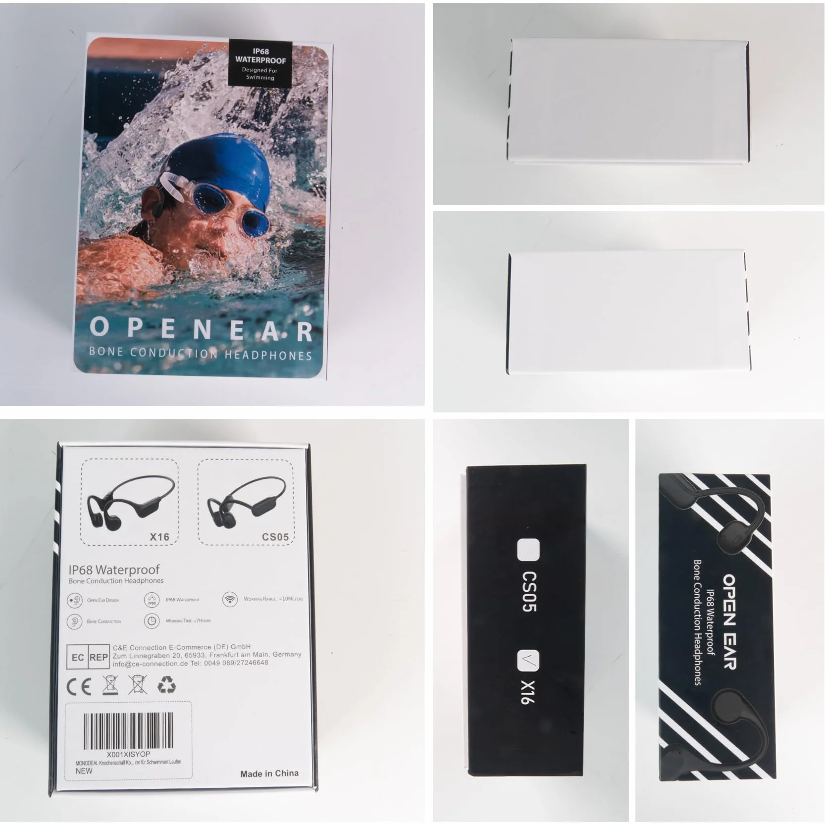 MONODEAL Casque Conduction Osseuse Natation Bluetooth 5.3 IP68 MP3 32GB Etanche