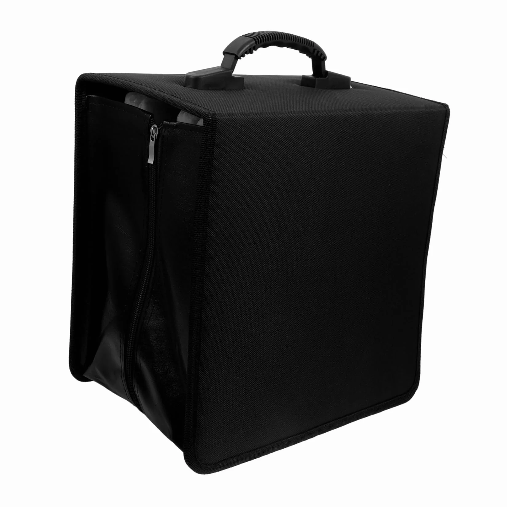 Amosfun Étui à CD Pu Grosse Capacité 500 Disques Portable avec Poignée pour Voiture et Maison, Classeur de Rangement Noir Résistant à L’usure, Protection Poussière et Humidité