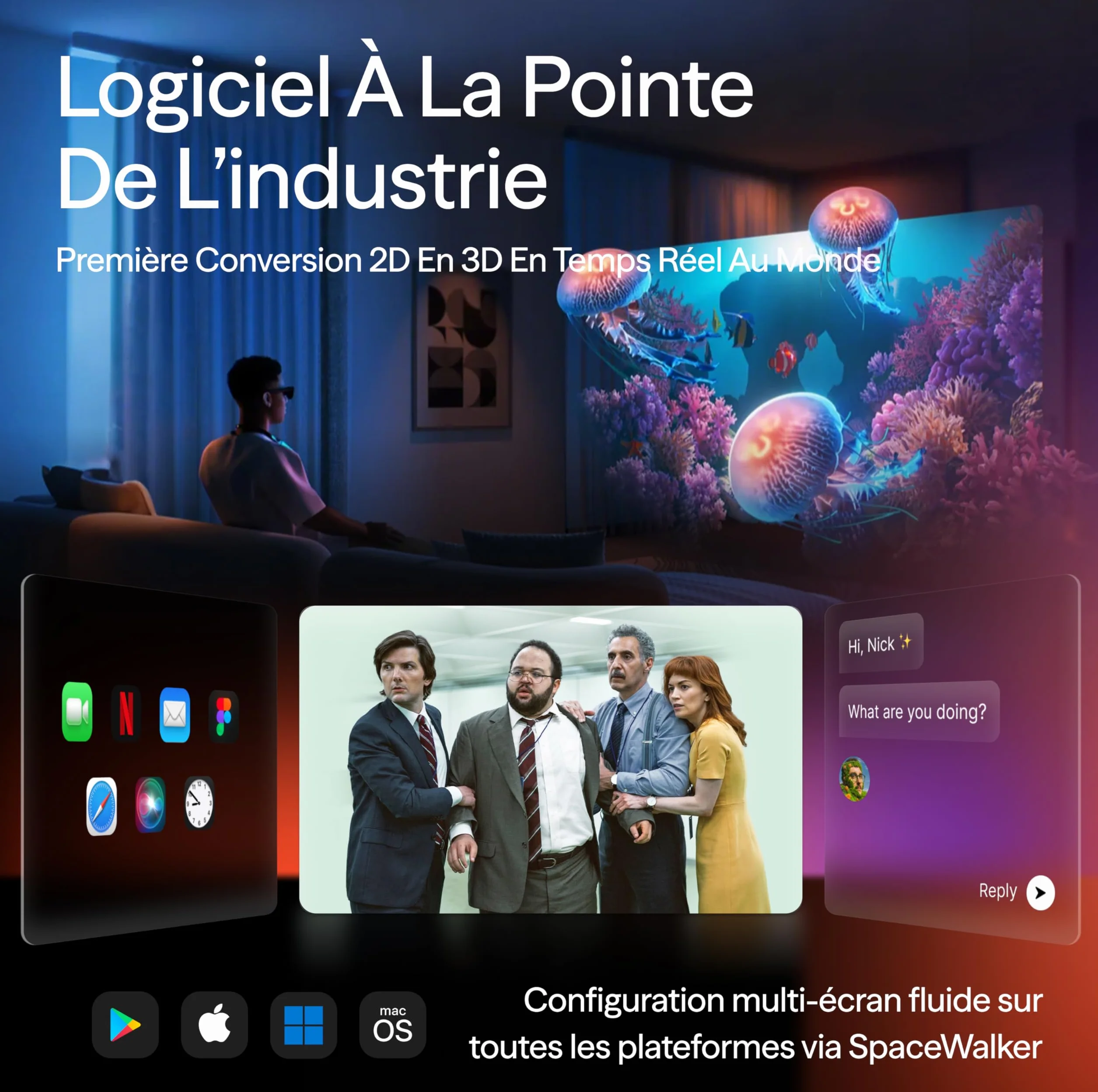 VITURE Lunettes XR Luma Pro — Écran Ultra Net de 152” en 1200p 120Hz, FOV 52°, Film Électrochrome, Harman Audio, Compatibles avec iPhone 17/16/15, Android, Mac, PC, Steam Deck, Switch 2 – Standard