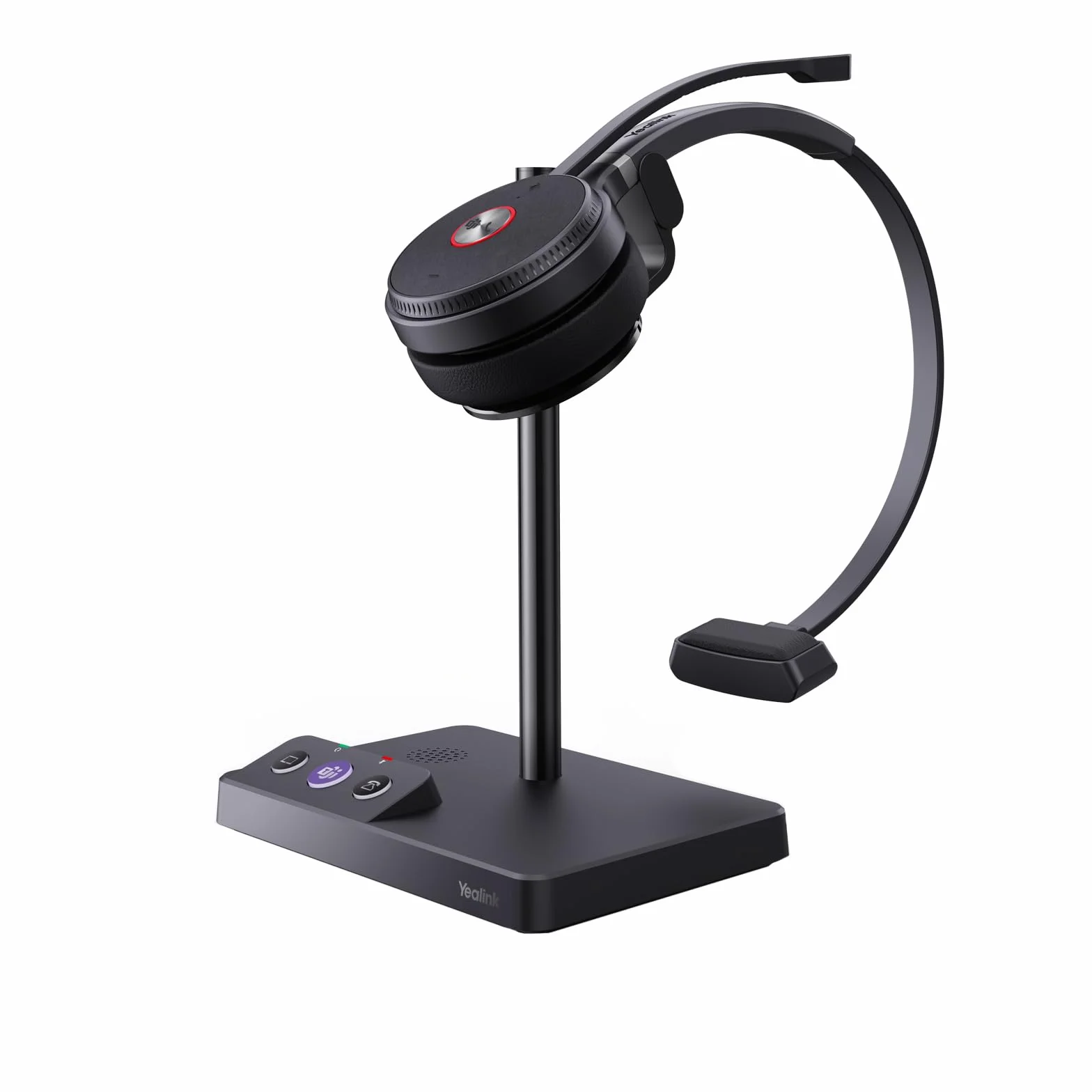 Yealink Casque sans Fil avec Micro WH62 Mono, Portée 160m, Micro Réduction de Bruit, Autonomie 13H, Compatible avec Teams/Zoom/PC et Téléphones Fixes IP