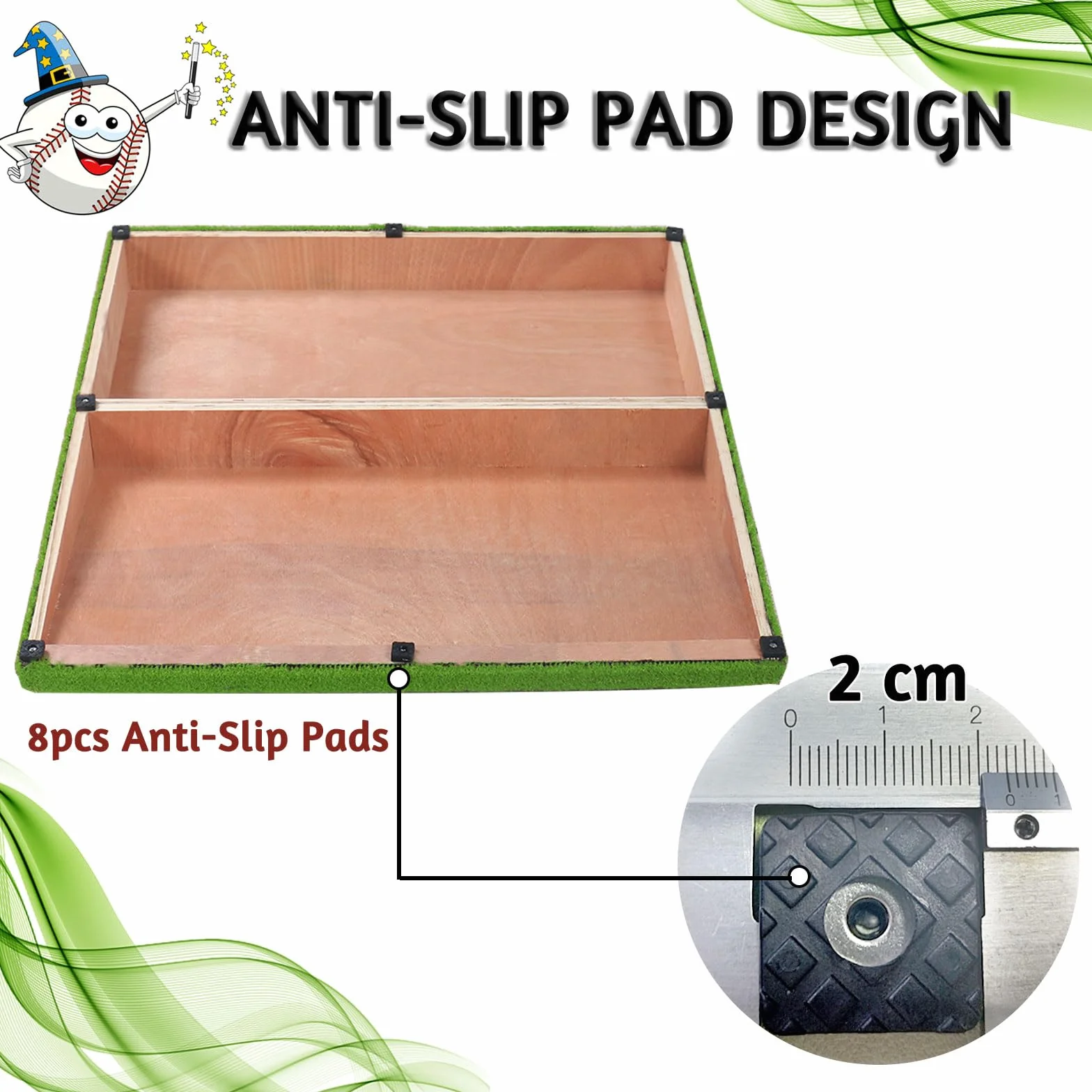 Pichet d'entraînement portable baseball 76,2x76,2x10,2 cm 65 000 points/㎡ avec poignée