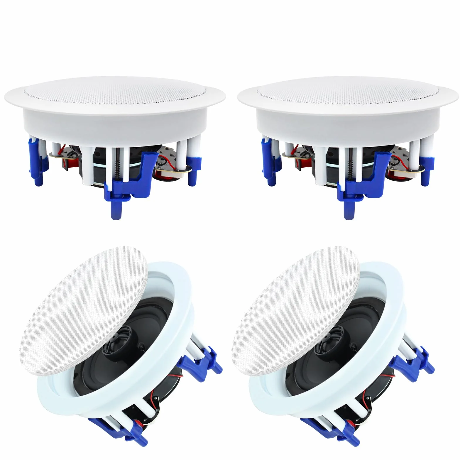 Herdio 5,25 Pouces 600 Watts Bluetooth Enceinte Encastrable Plafond 4 Haut-parleurs