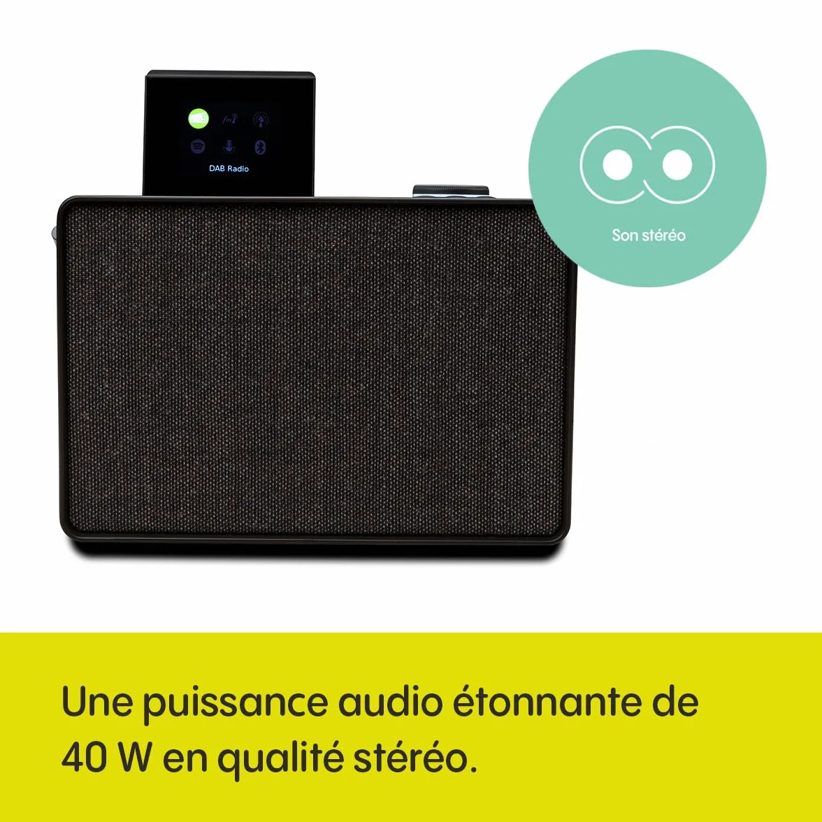 Pure Evoke Play Système de Musique Polyvalent Radio DAB+/FM, Internet, Spotify Connect, Bluetooth 40 W Coffee Black