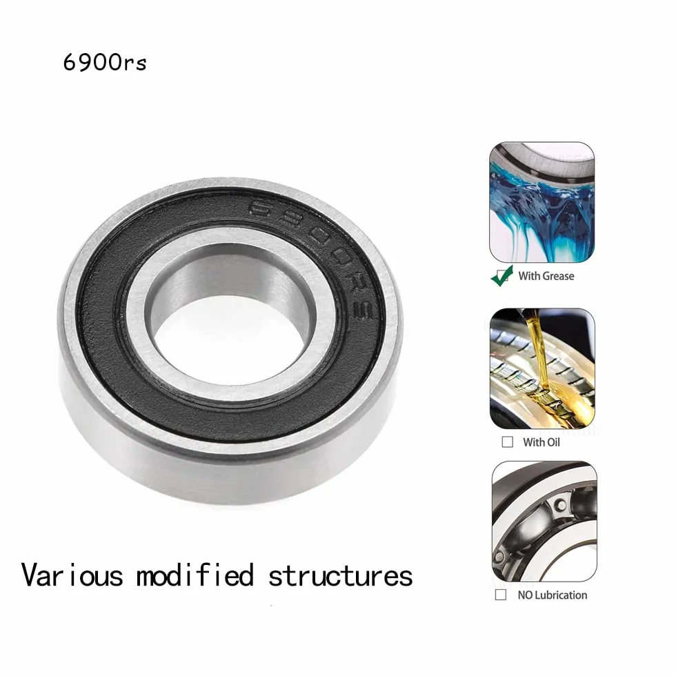6900-2RS Ball Bearings 10x22x6 mm Rubber Seal Deep Groove Double Shielded for Skateboarding Inline Skates