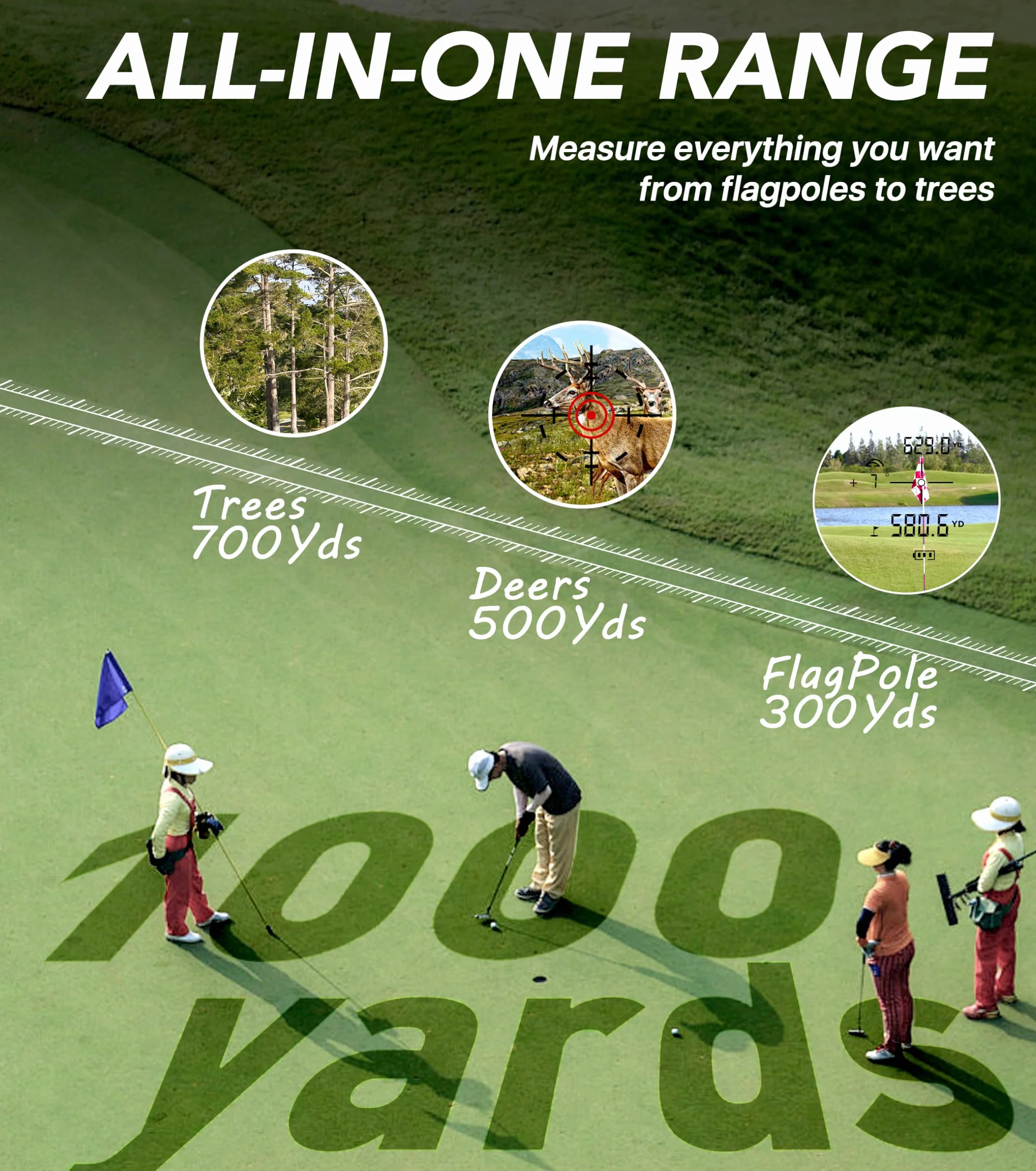 CoxiVision Télémètre Haute Précision 1000 Mètres 6X avec Pente pour Golf et Chasse