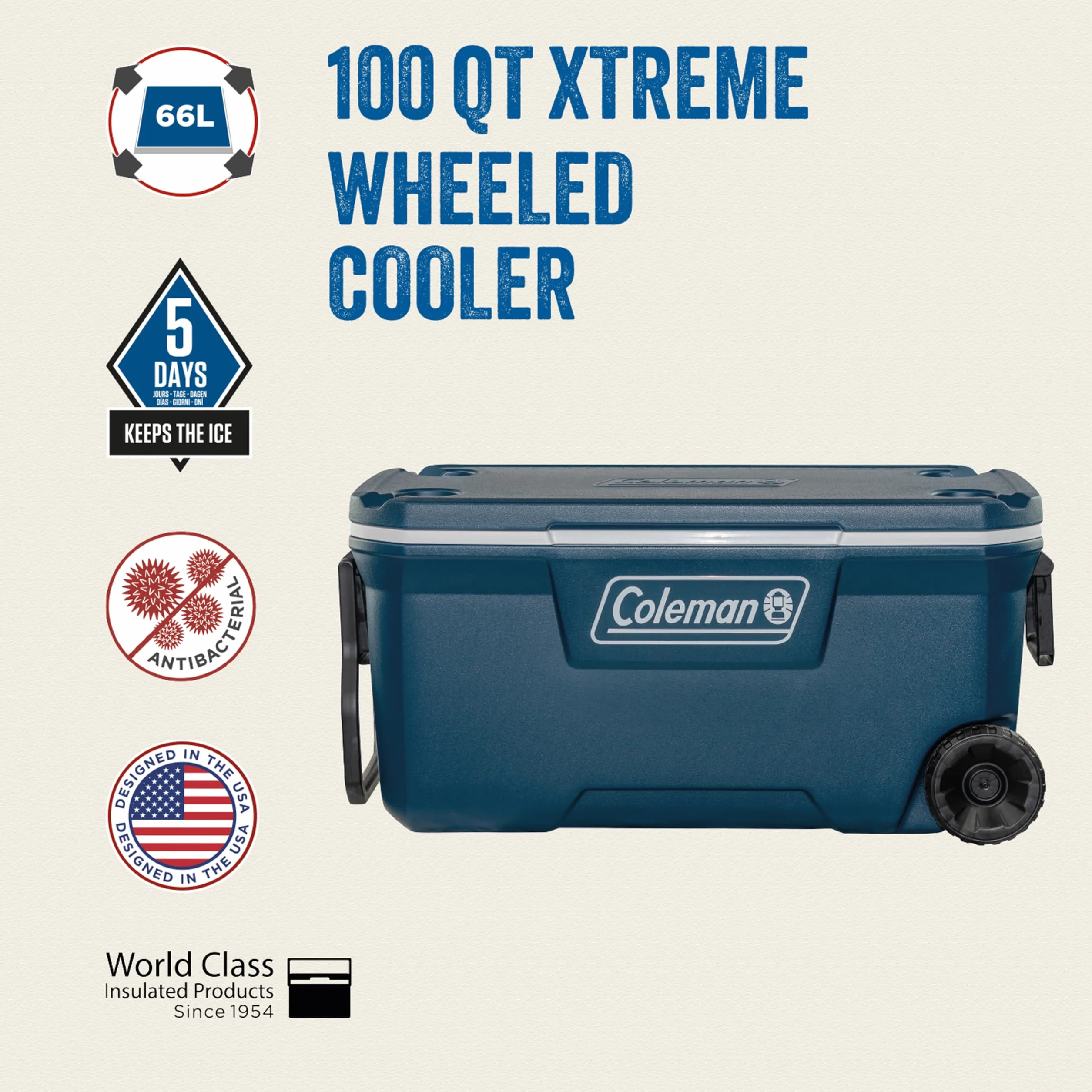 Coleman Xtreme 100QT glacière à roulettes