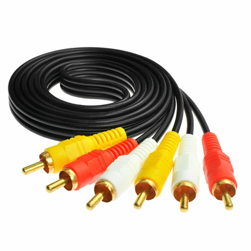 Câble RCA, Câble Composite Audio Vidéo 3 RCA, Câble AV Plaqué or, pour TV, Magnétoscope, DVD, Satellite, Récepteurs de Cinéma Maison - 1,5 m