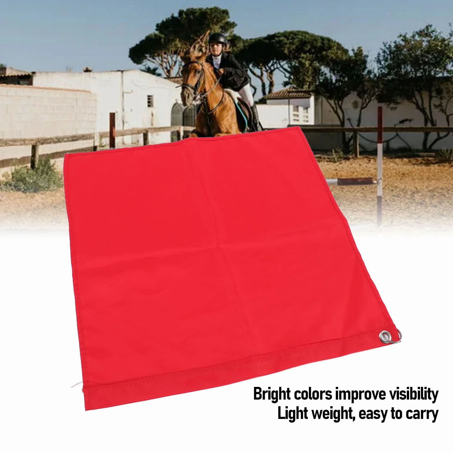 Drapeau d'entraînement équestre Portable en Nylon pour Chevaux, 2 Pièces