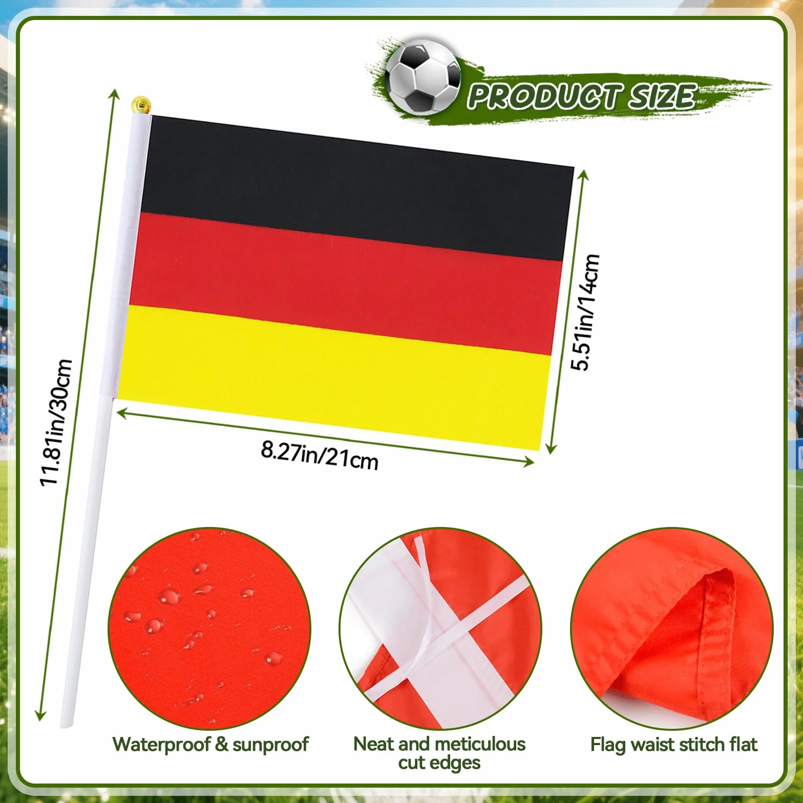 Coupe du Monde 2026 Drapeaux Kit 32 Pays 14x21cm Tissu Polyester Double Face Décorations Football