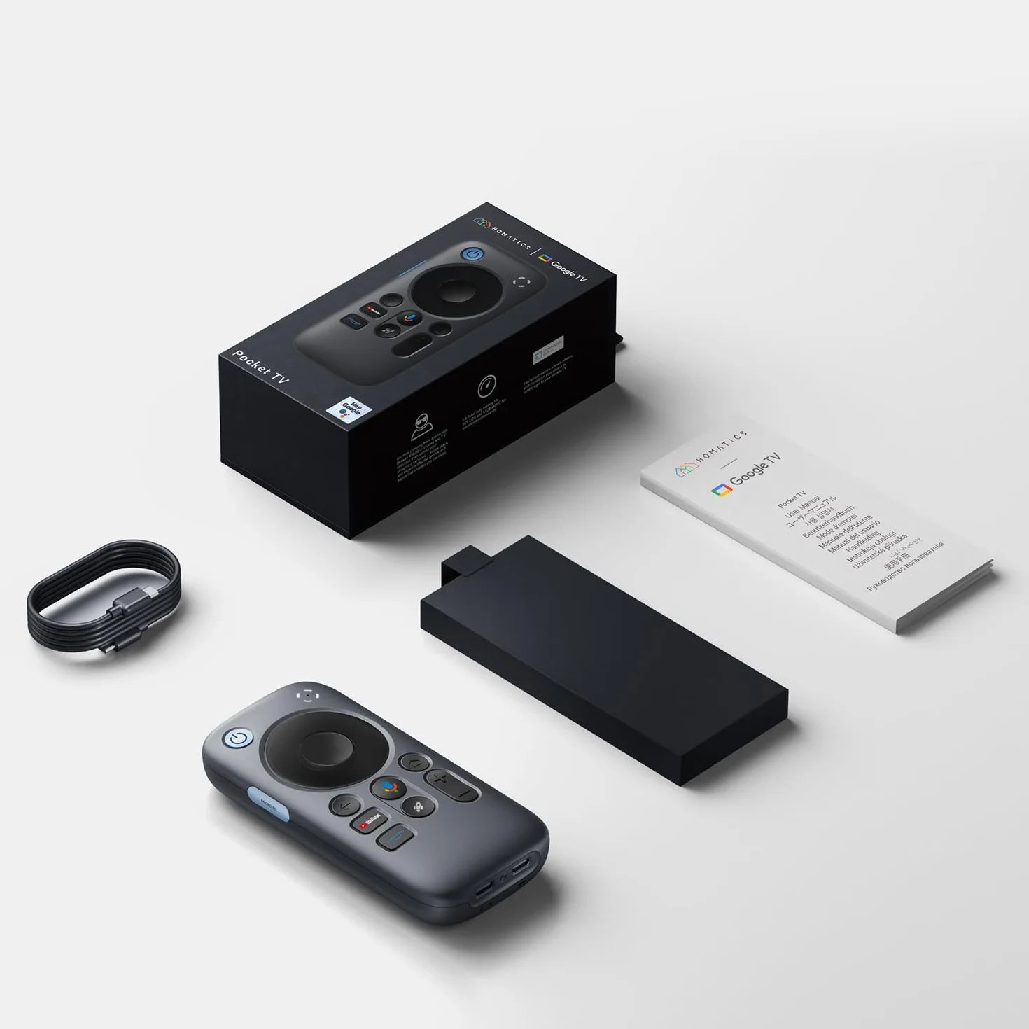 Pocket TV, appareil GTV portable certifié, compagnon pour lunettes RayNeo AR/XR (pas pour Netflix) compatible avec les lunettes RayNeo AR.