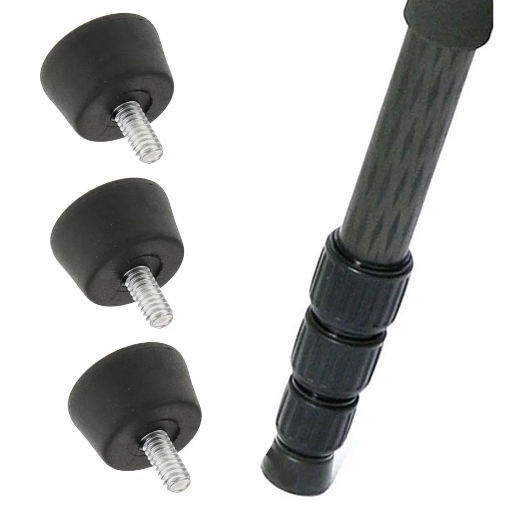 3X Pieds de Trépied à Filetage de Vis 1/4 ", Monopode en Caoutchouc pour