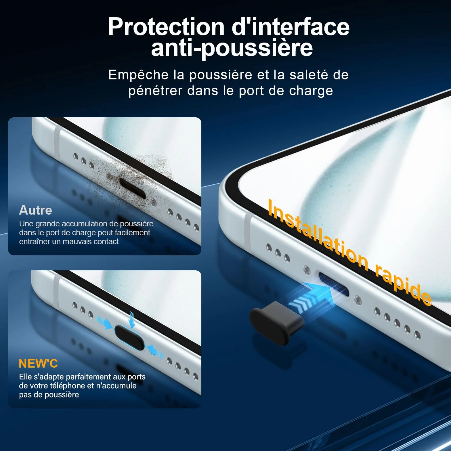 NEW'C Kit de 6, 3 x Verre Trempé pour iPhone 15 (6,1 Pouces) et 3 x Protection Caméra Arrière - Kit Outil d'Installation Facile + Bouchon Anti-Poussière -Anti Rayures - Ultra Résistant-HD Transparent