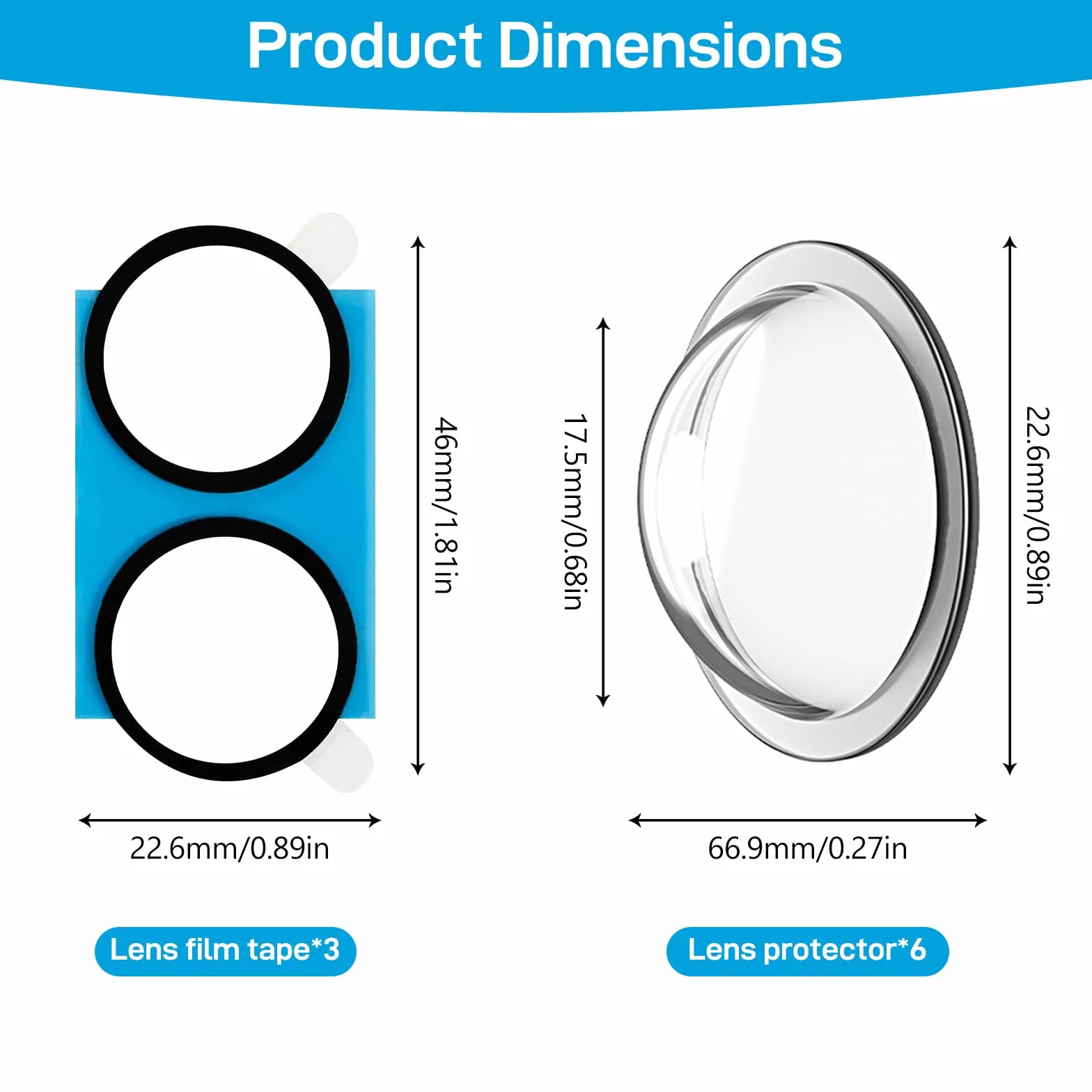 6 Pièces Protection d'objectif pour Caméra de Recul de Voiture Kit,360° Transparentes Protection de Caméra de Voiture Contre la Pluie, pour Voitures, SUV