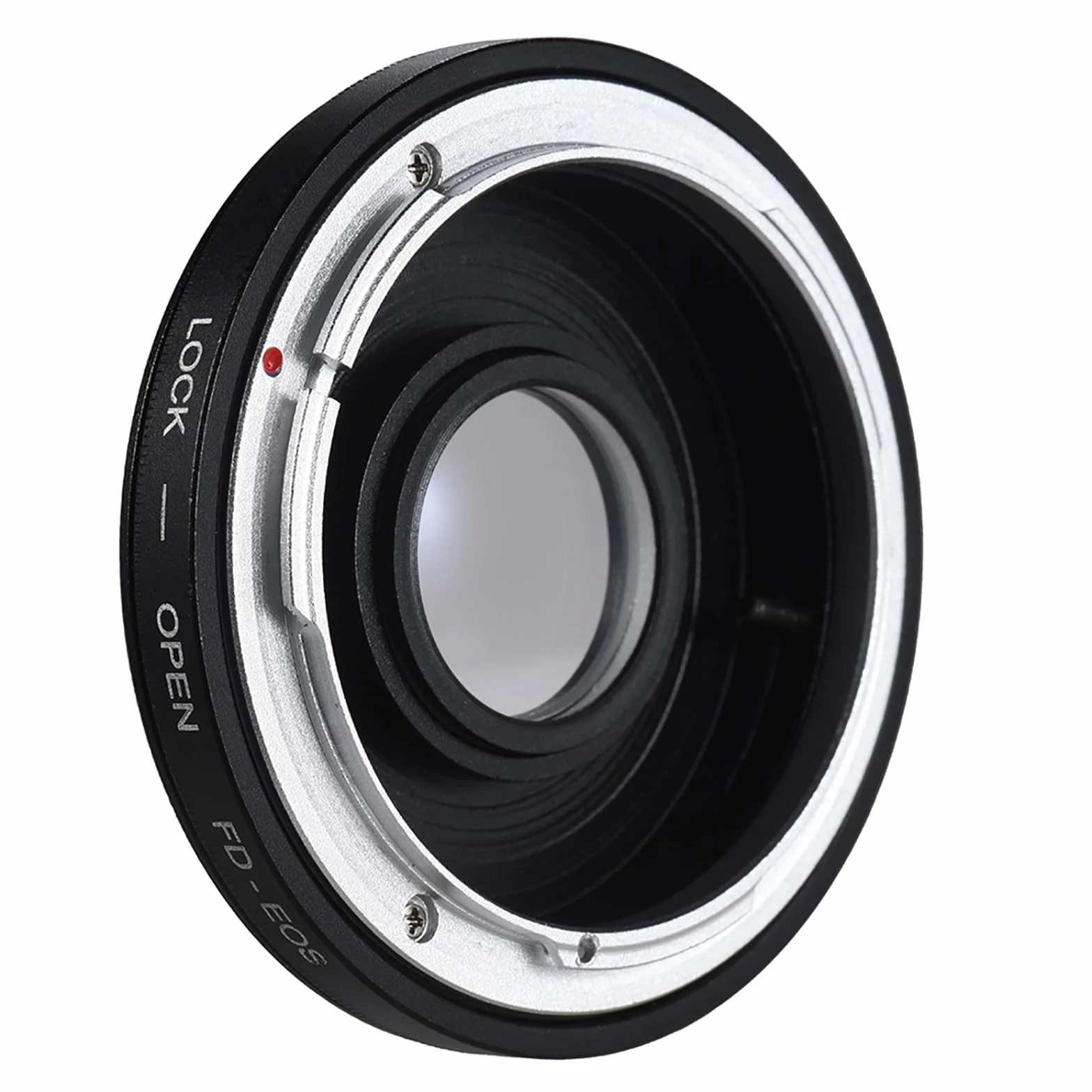 Bague d'adaptation FD-EOS pour monture d'objectif avec mise au point en verre optique Infinity pour appareil photo FD vers EOS EF - Contrôle manuel de l'exposition - Alliage de cuivre et d'aluminium