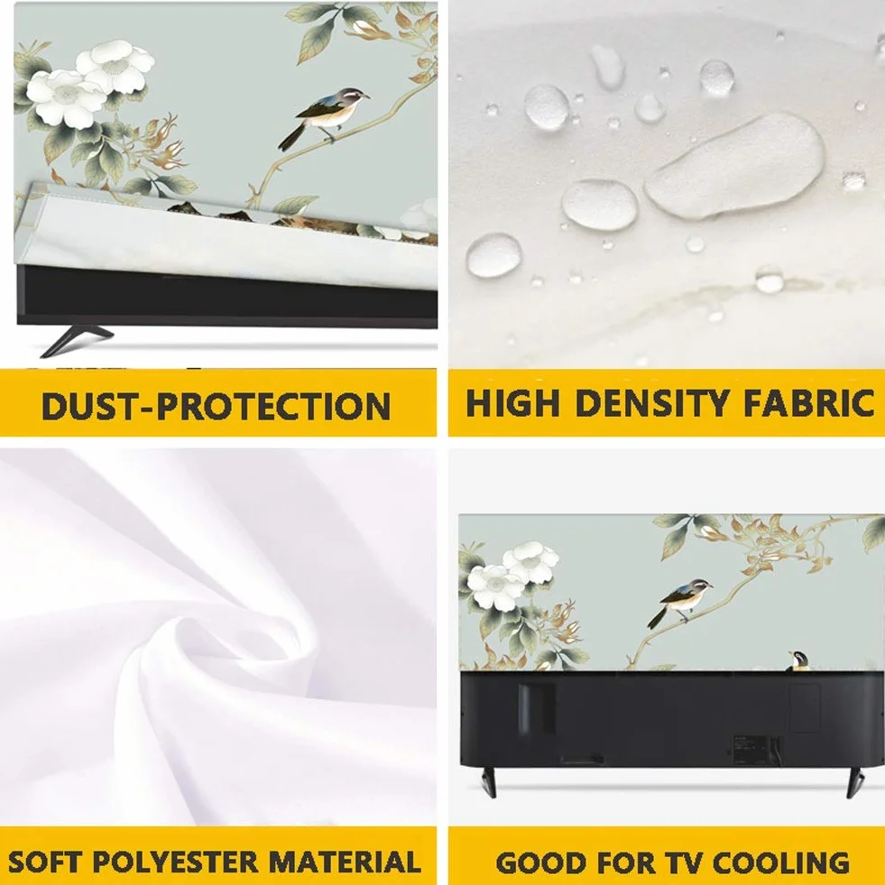 Housse de Télévision 22-80 Pouces Polyester Antipoussière pour LCD LED avec Couverture Télécommande
