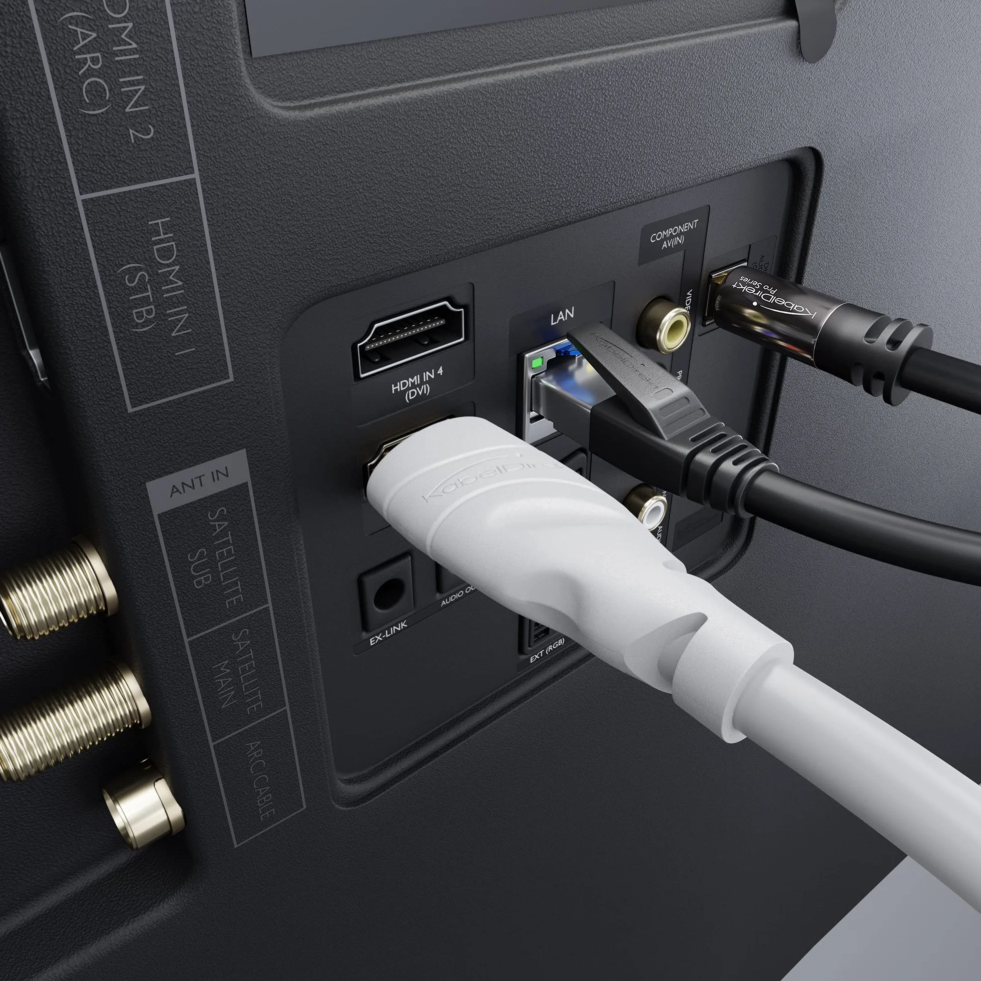 KabelDirekt Câble HDMI 4K 10 m HDMI 2.0 High Speed avec Ethernet 4K@60Hz blanc