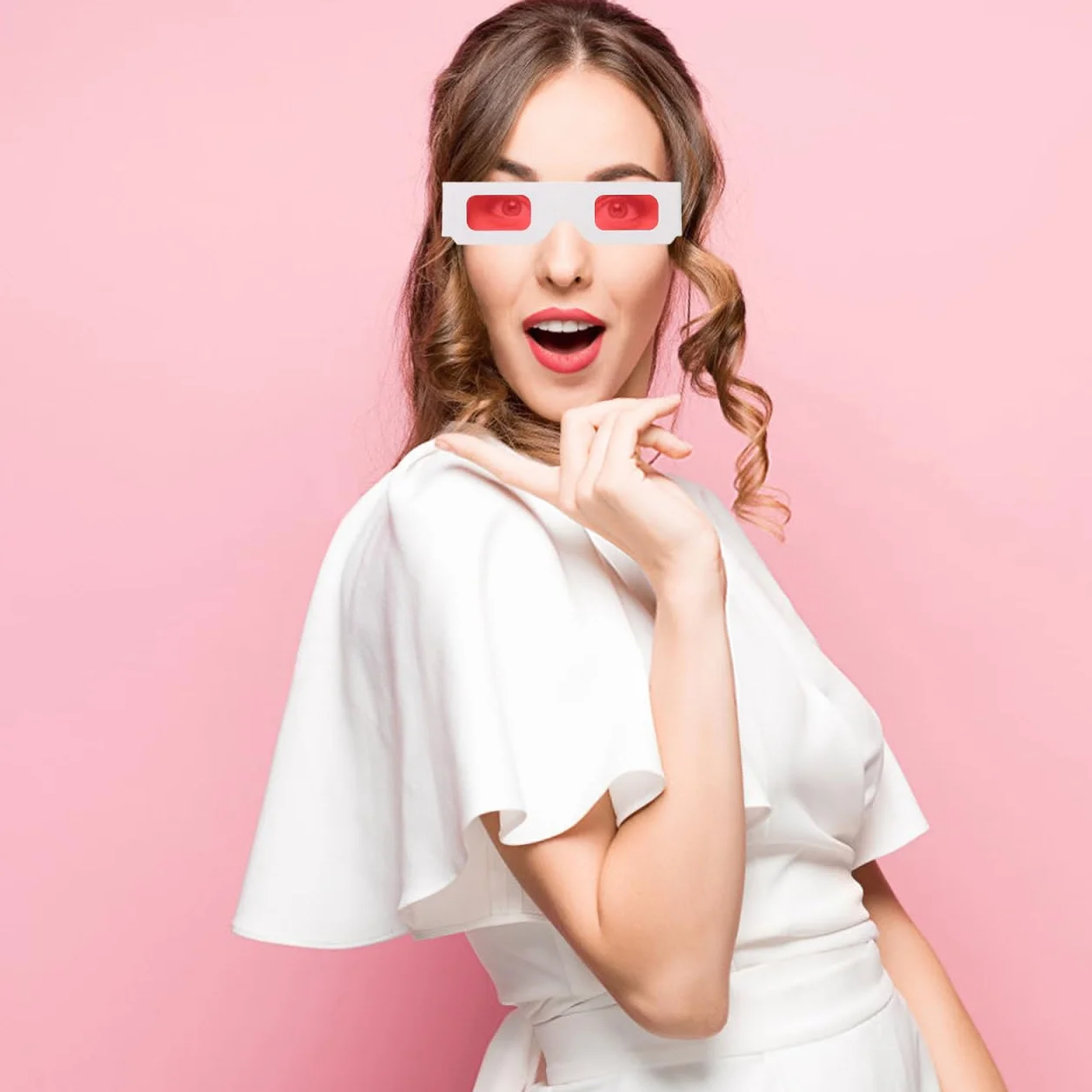 minkissy Lunettes Rouges Enfants 3D 50 Pièces pour Films À Domicile Cadeaux Saint-Valentin Fête Arc-en-Ciel Fournitures Anniversaire Et Récompenses Classe