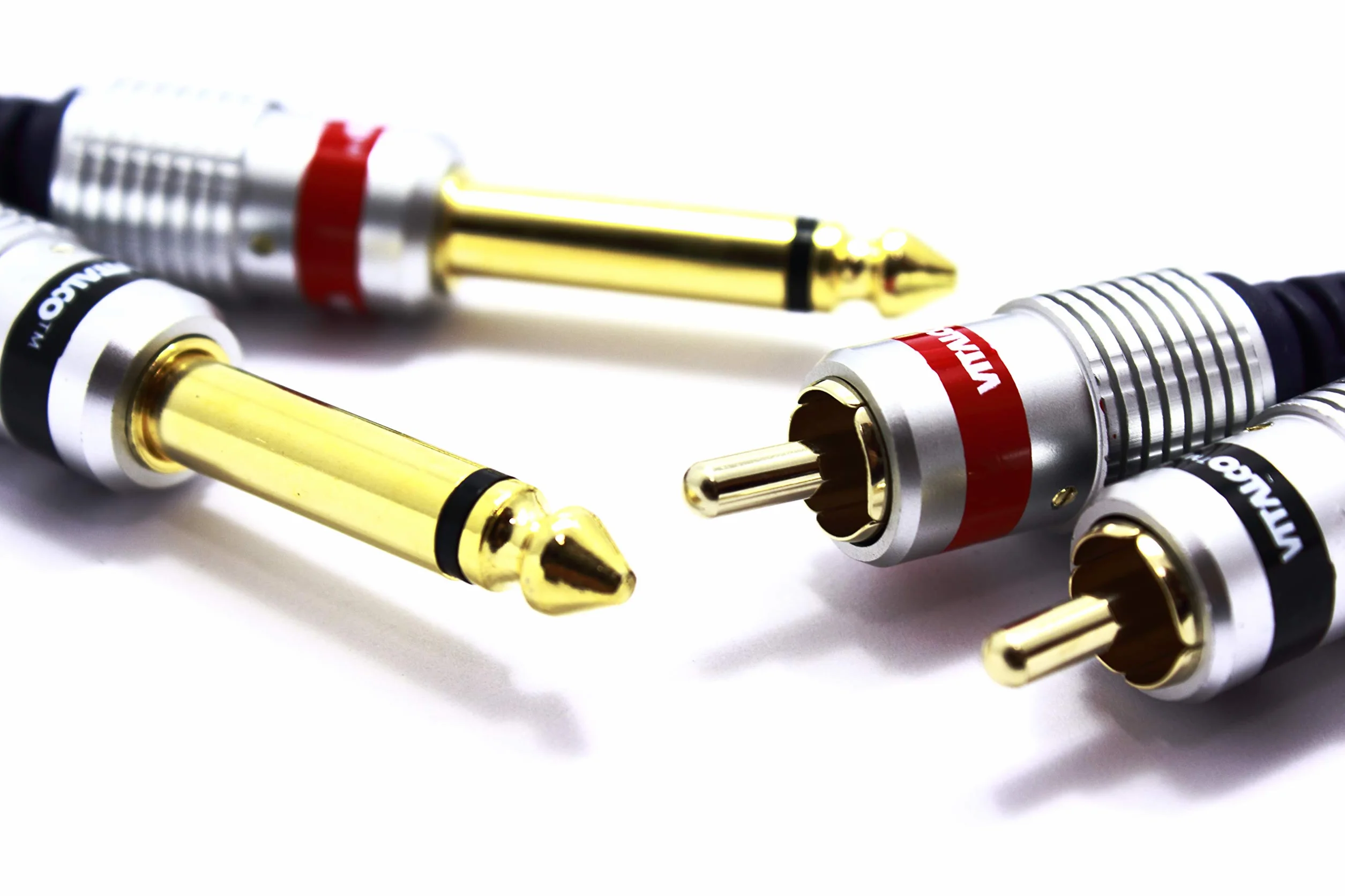 Jack 6.35mm vers RCA Câble 10m double Cinch Mâle vers 2x Jack 6.35 Connecteur Adaptateur