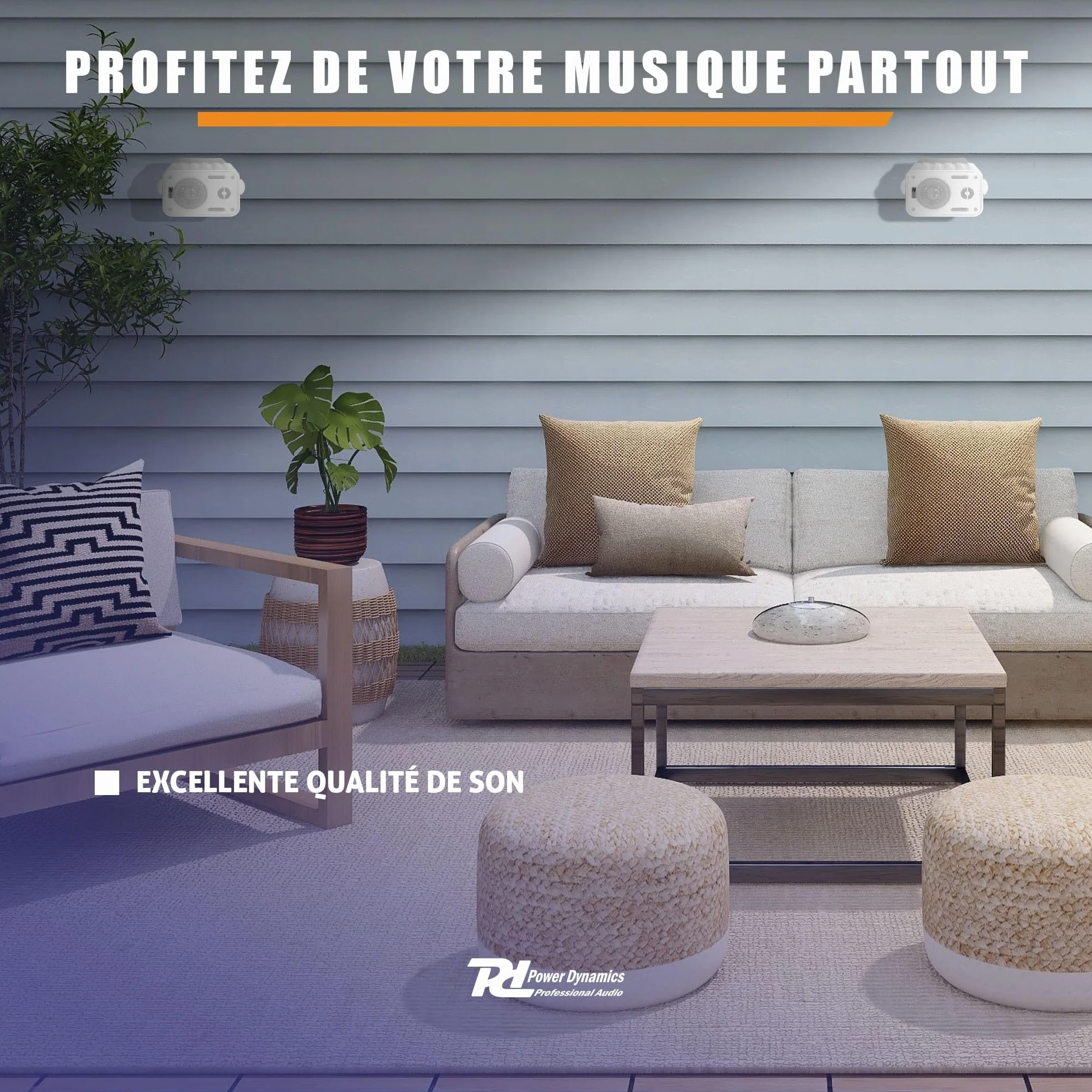 Power Dynamics BGO30 Enceintes Passives 2 Voies 60W Blanc Paire 3 Pouces
