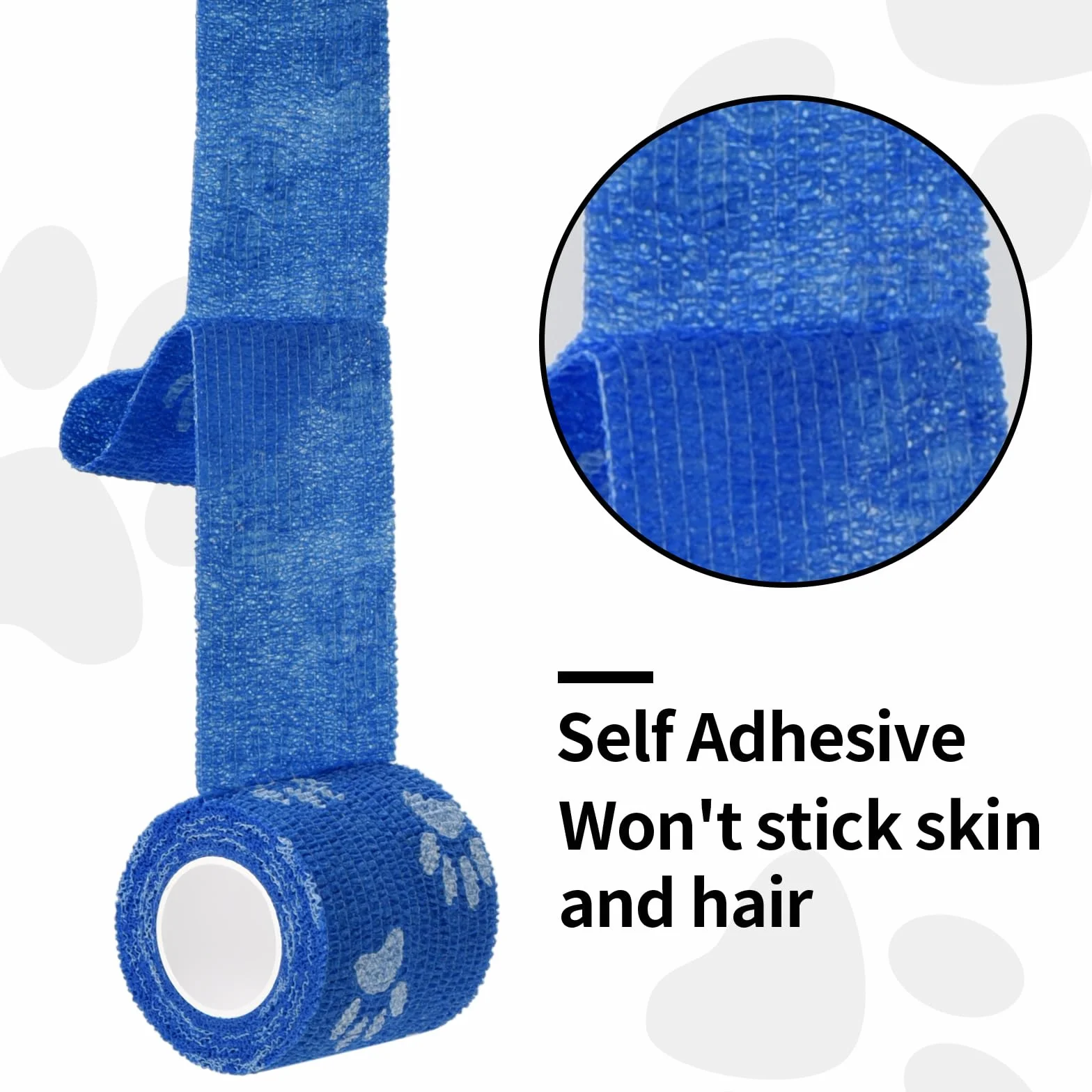 Pet Vet Wrap Bandage Autoadhésif 5cm x 4.5m Bande Cohesive pour Animal