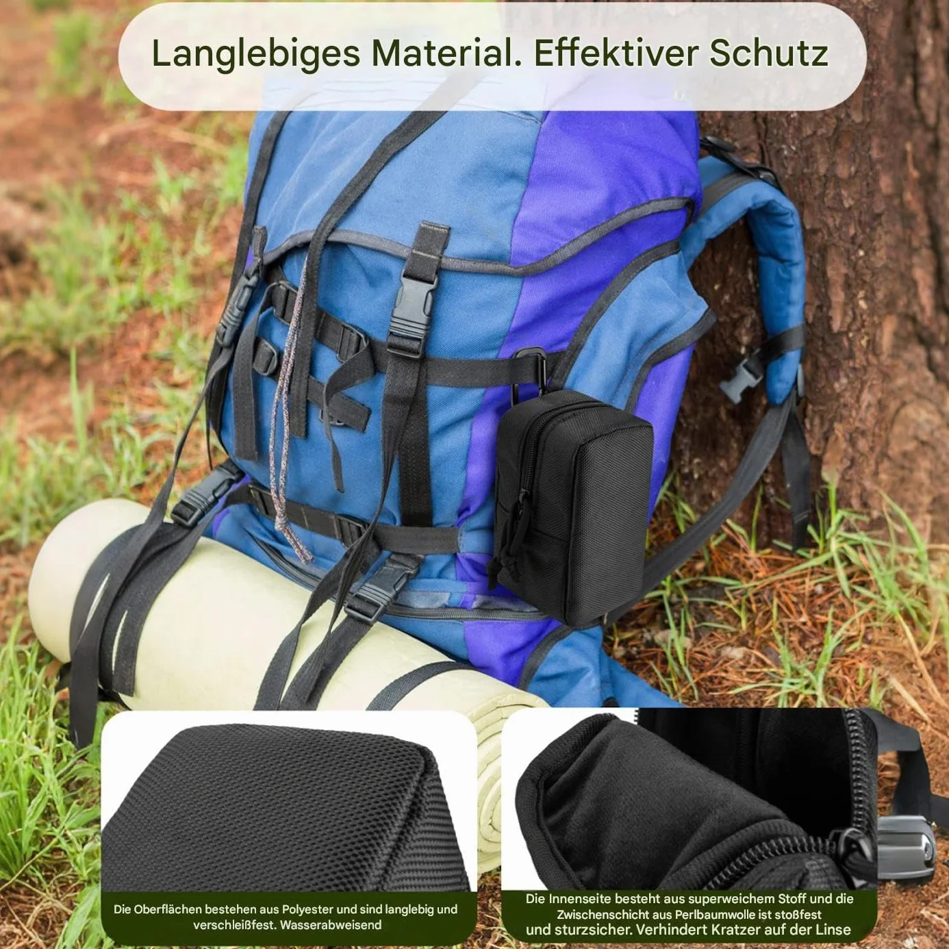 Sac de Transport monoculaire télescopique - Sac Portable étanche - Porte-rapports de Voyage Durable pour Accessoires de Jumelles - Camping de randonnée - Chasse - Sac de Protection avec Sangle