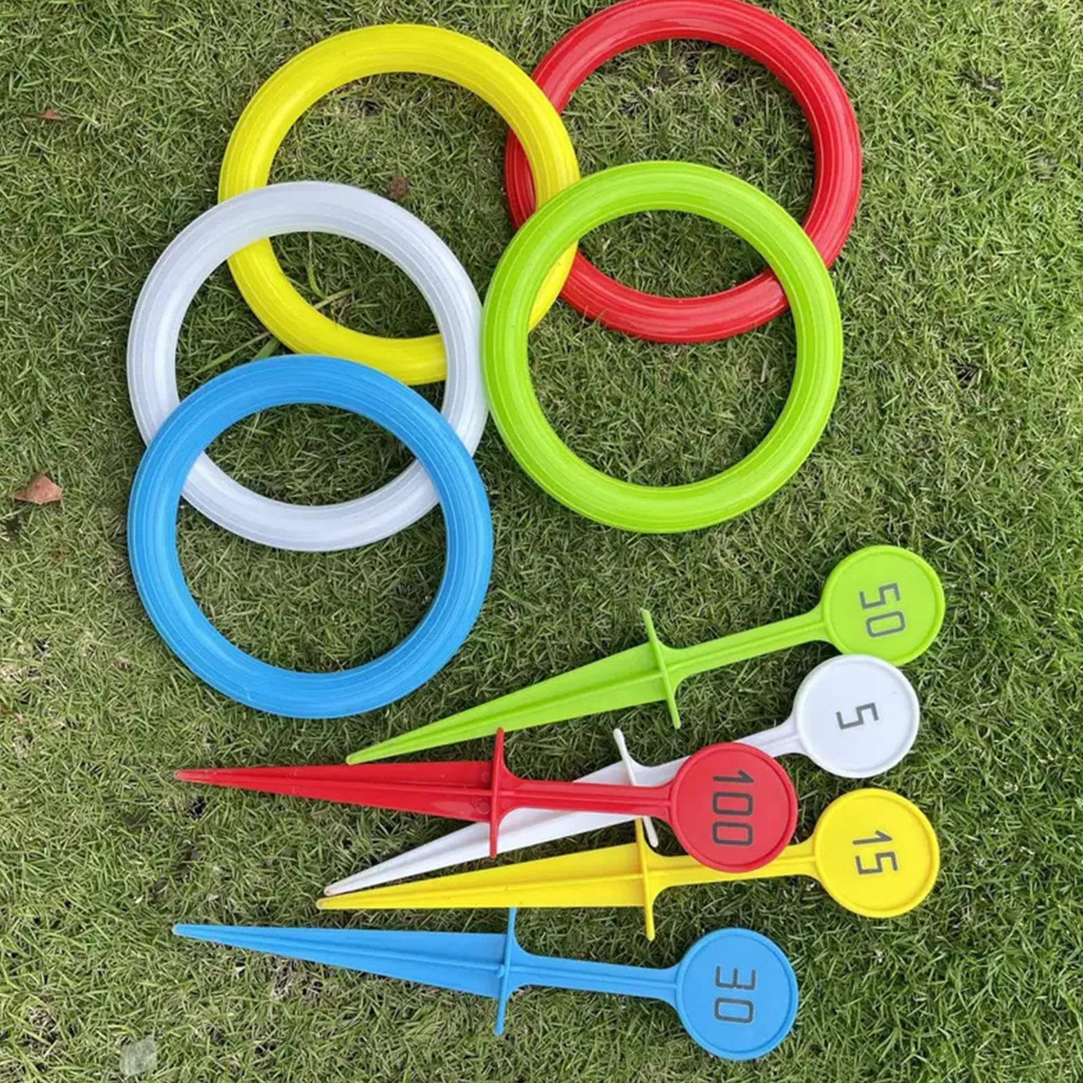 Jeu De Lancer D'anneaux pour Adultes - Jeux Extérieurs Colorés pour Jardin, Accessoire Sportif De Cour