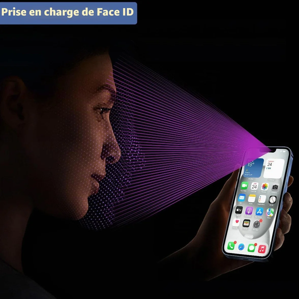 Yodoit Écran pour iPhone 13 LCD Ecran 6,1" FHD Tactile Vitre 3D Touch Face ID Digitizer Complet et Kit de réparation