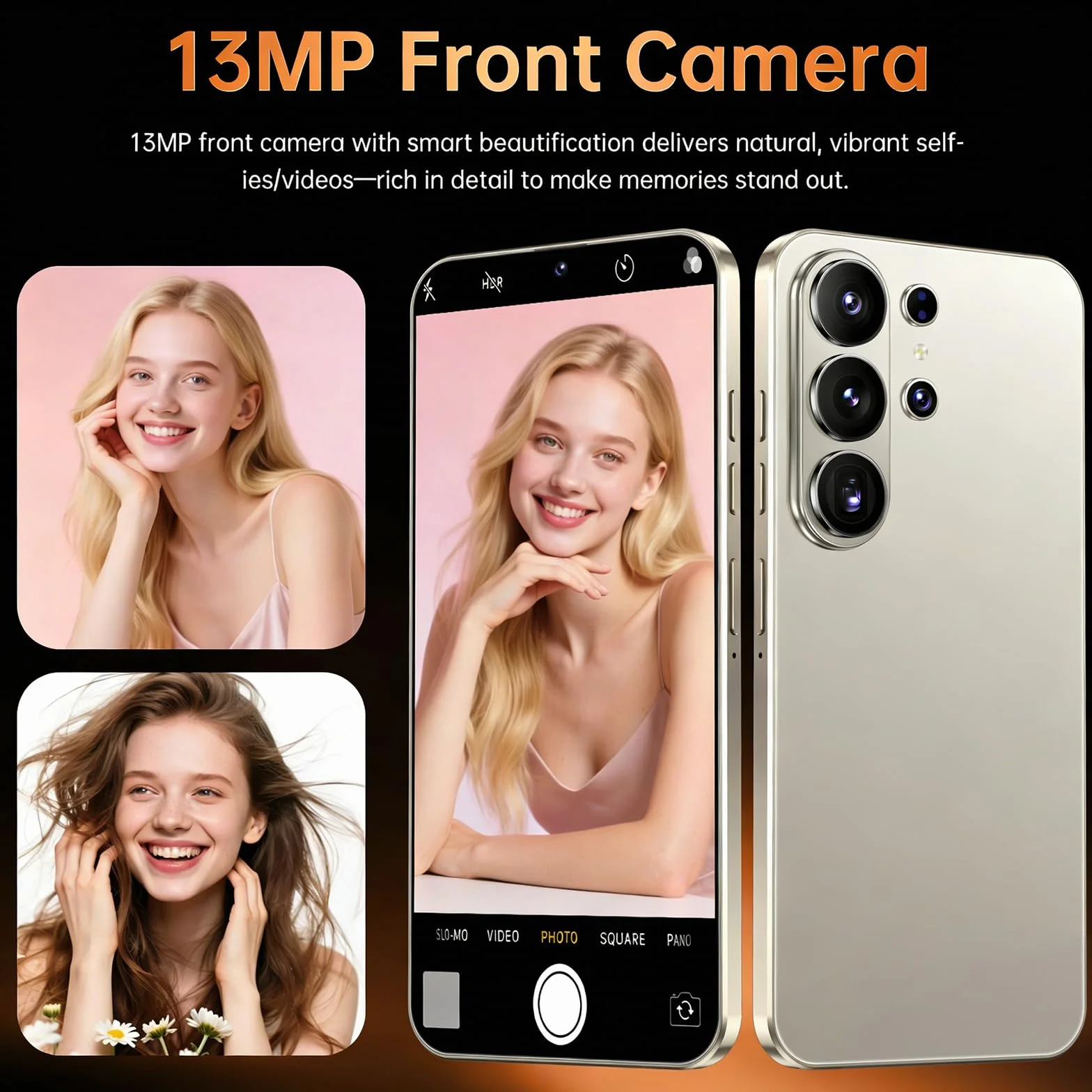 Smartphone 4G Écran HD+ 6.6" Incell 4GB RAM 32GB ROM Batterie 5000mAh Android 12 Double Nano SIM Caméra 16MP+13MP Déverrouillage Facial OTG Army Green