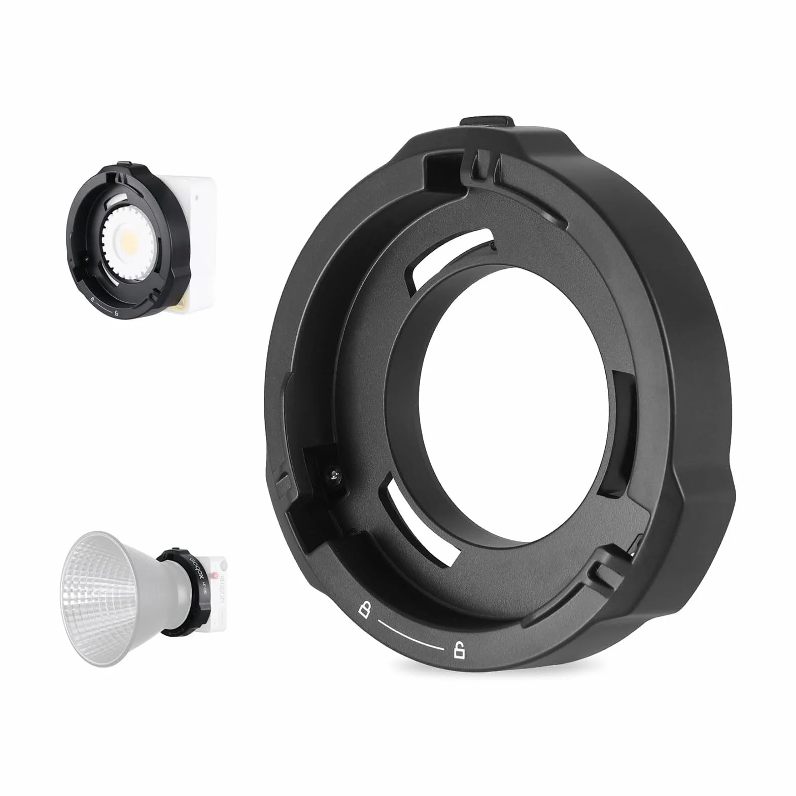 Godox ML-GB Adaptateur de conversion Bowens Mount pour Godox Mount AD300Pro, AD400Pro, ML100R, ML100Bi, ML60IIBi, ML30, ML30Bi, ML60Bi, ML60, ML60Bi
