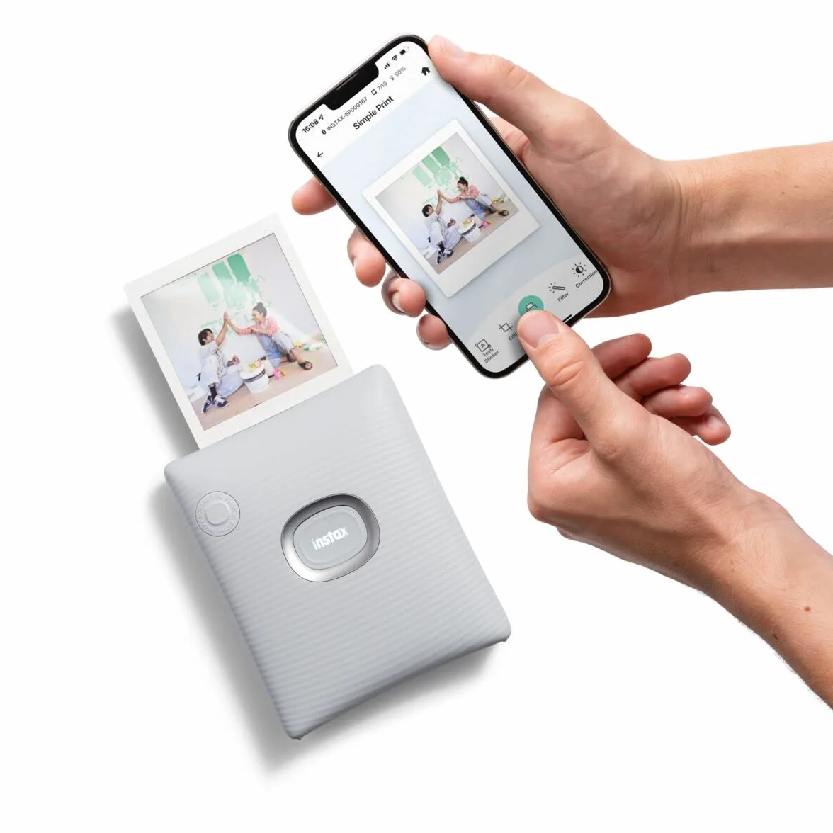 instax Square Link Smartphone Photo Printer, Ash White