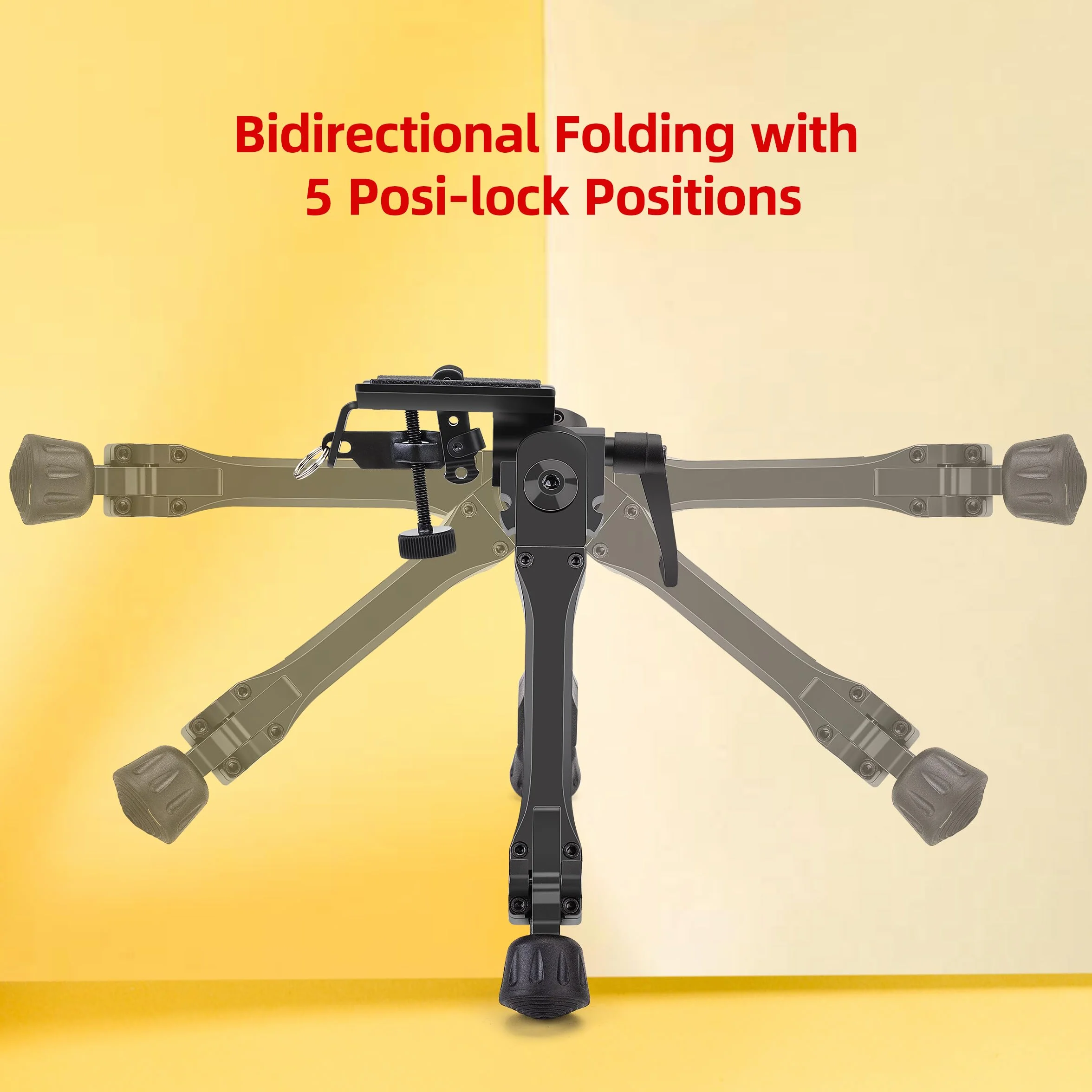 Bipied pivotant inclinable avec 3 adaptateurs, adaptateur à vis 6,35 mm pour appareil photo pour activités de plein air, 7-10"