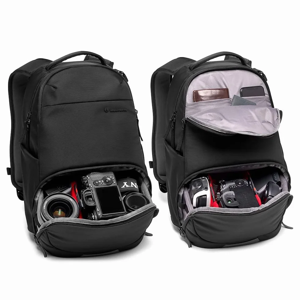 Manfrotto Advanced Active III, Sac à Dos pour Appareil Photo et Ordinateur Portable, pour Appareil Photo Reflex/Hybride avec Objectifs, Diviseurs Rembourrés Interchangeables et Fixation de Trépied