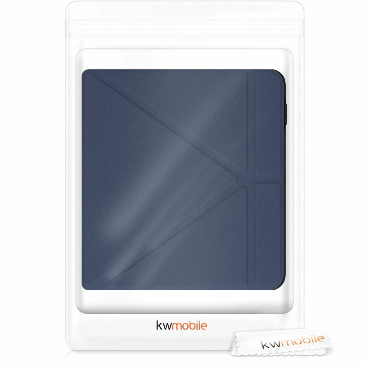 kwmobile Étui Compatible avec Kobo Libra H2O Coque - Étui à Rabat magnétique Tablette eReader Similicuir - Bleu foncé