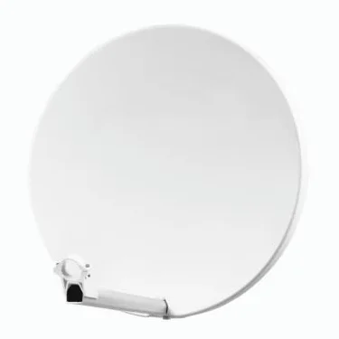 Parabole Satellite Fibre Composite Blanche 60cm Brides INOX + LNB Quad HD 4K