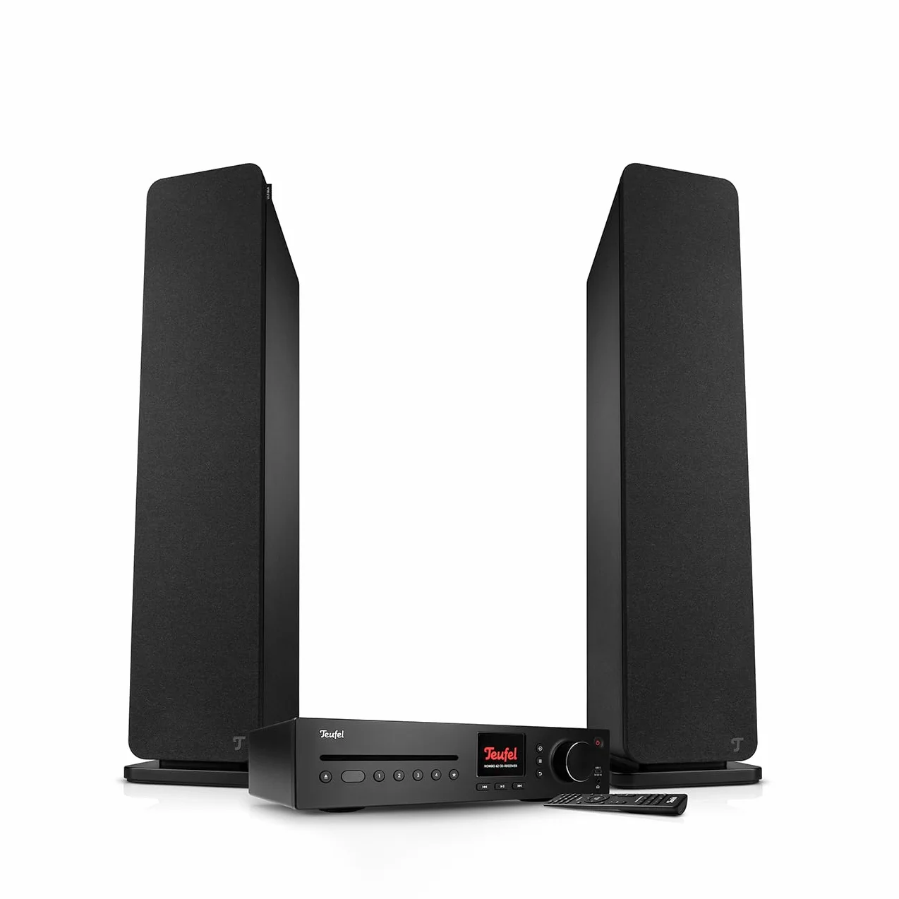Teufel Ultima 40 Kombo 3 - Chaîne Hi-FI stéréo avec récepteur CD et Bluetooth, Wi-FI, LAN, Radio Dab+ FM, USB-C, HDMI Arc CEC, système à 3 Voies, Nombreuses possibilités de Connexion (Noir)