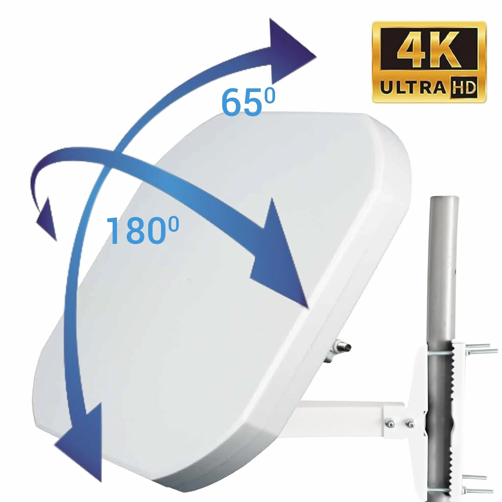 43- Antenne parabolique, Satellite Plate, Idéale pour Astra 1(19.2 E) la Télévision Satellitedans la Partie Nord, Résistante aux Intempéries, compacte (Two Port LNB)