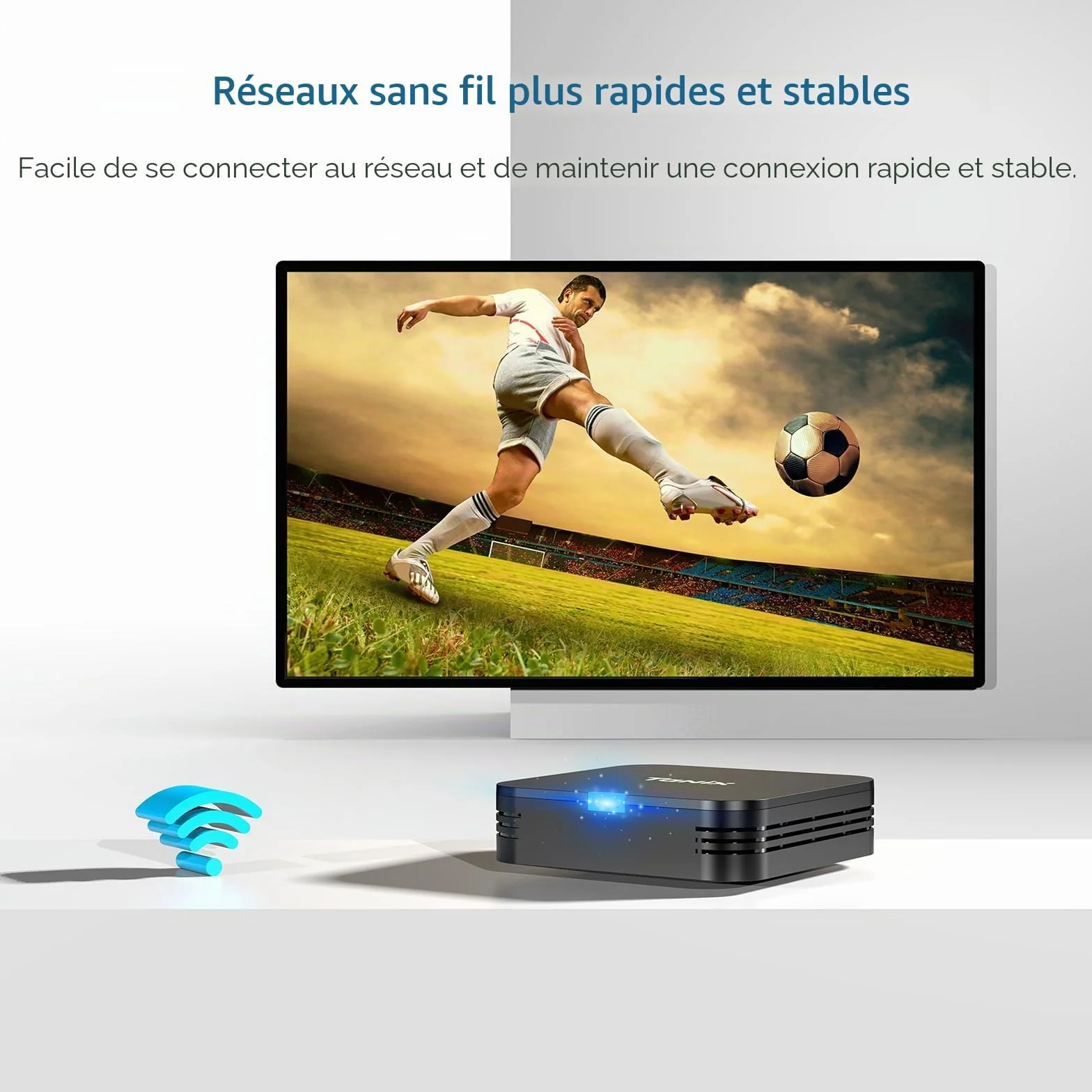 Android TV Box 10.0, Android Box 2 Go RAM 16 Go ROM, Allwinner H313 Quad-Core Arm Cortex A53, Support WiFi et USB 4K Smart Box TV
