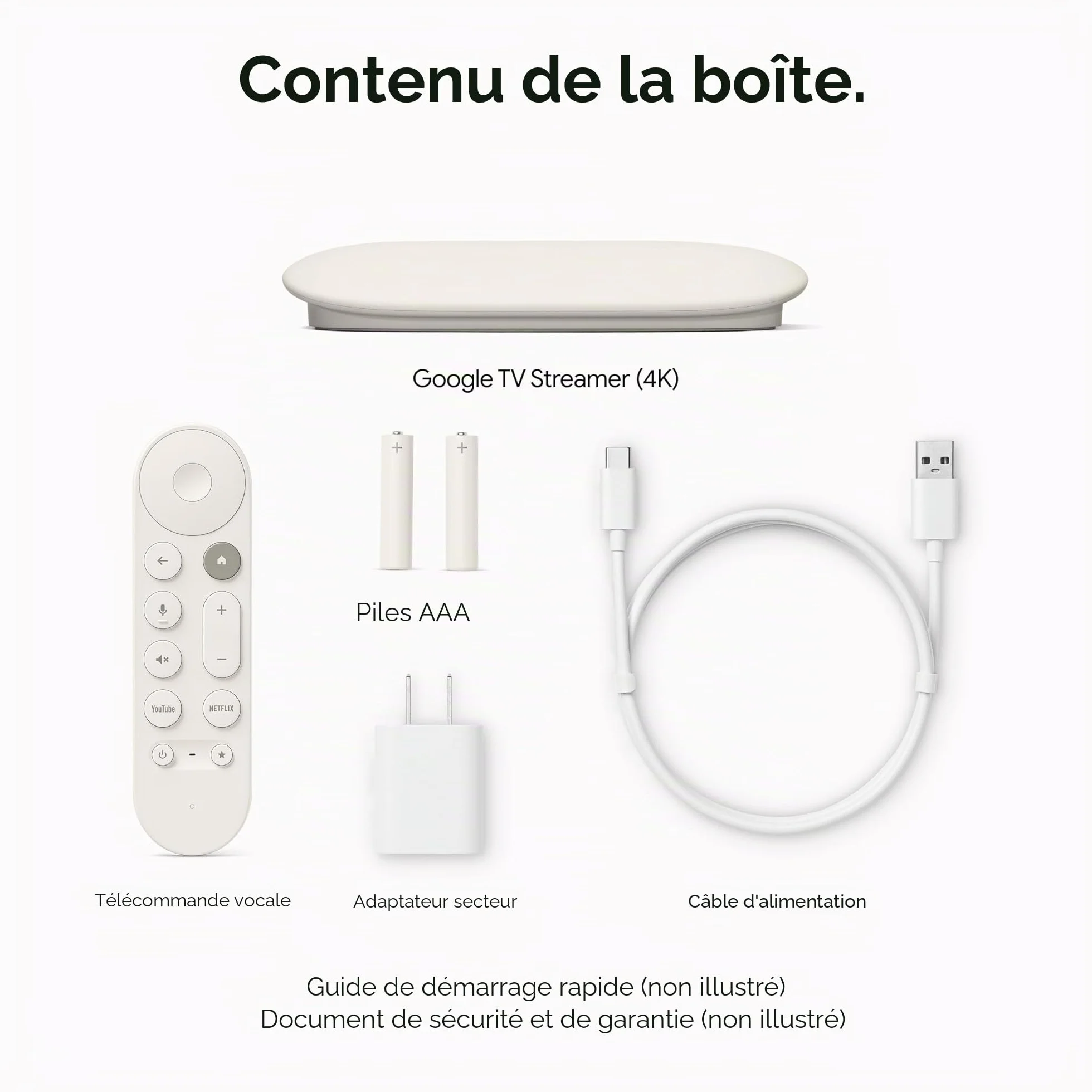 Google Streamer TV 4K - Diffusion Rapide de Divertissement sur Votre téléviseur avec télécommande de Recherche vocale - Regardez des Films, des émissions, des émissions en Direct et Netflix en 4K HDR