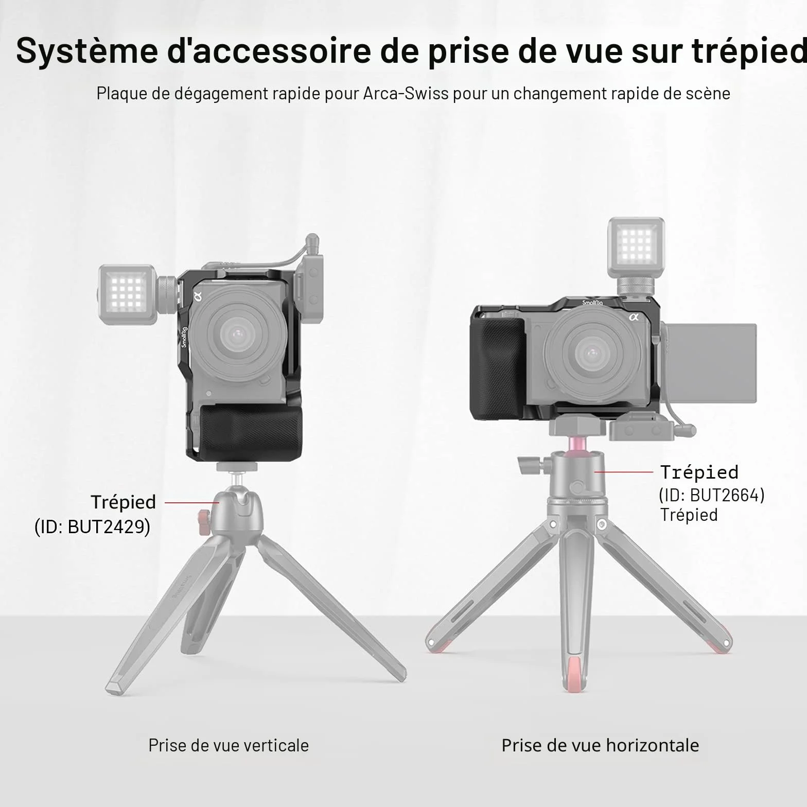 SMALLRIG ZV-E10 Cage avec Poignée et Plaque de Dégagement Rapide Intégrée pour Arca-Swiss pour Sony ZV-E10-3538B